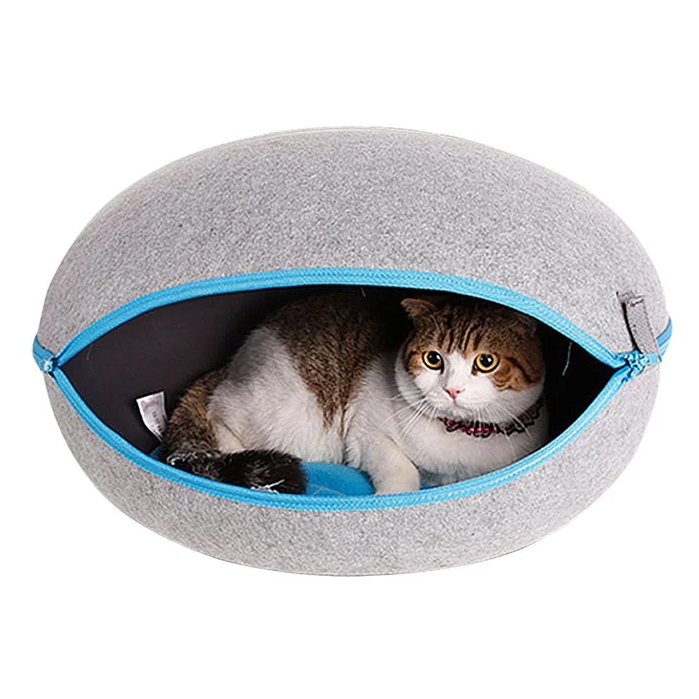 Pet Hup Hup Nature Egg Shape Cozy Felted Caves for Cat Pet House, Bed