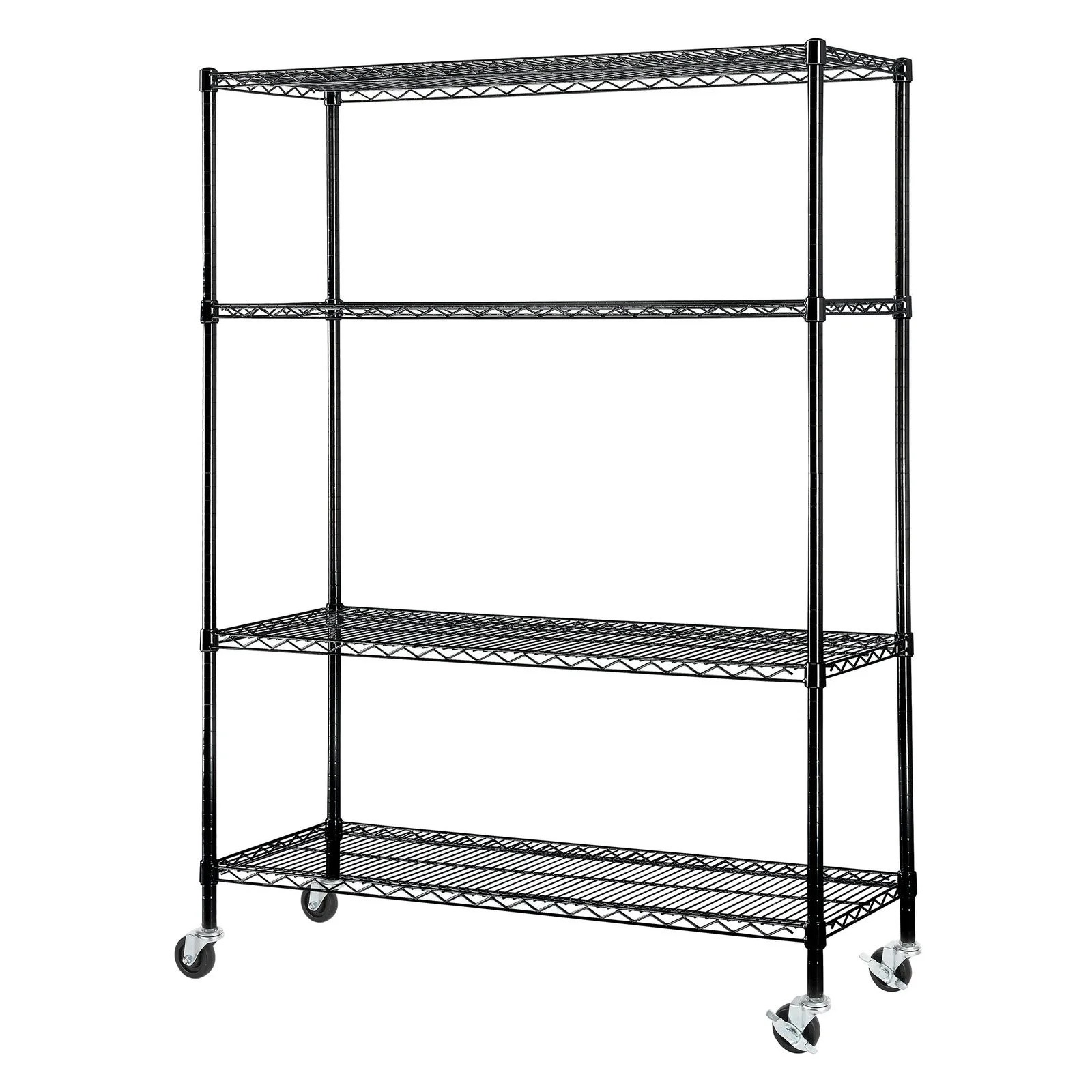 Excel NSF MultiPurpose 4Tier Wire Shelving Unit with Casters, 48 in
