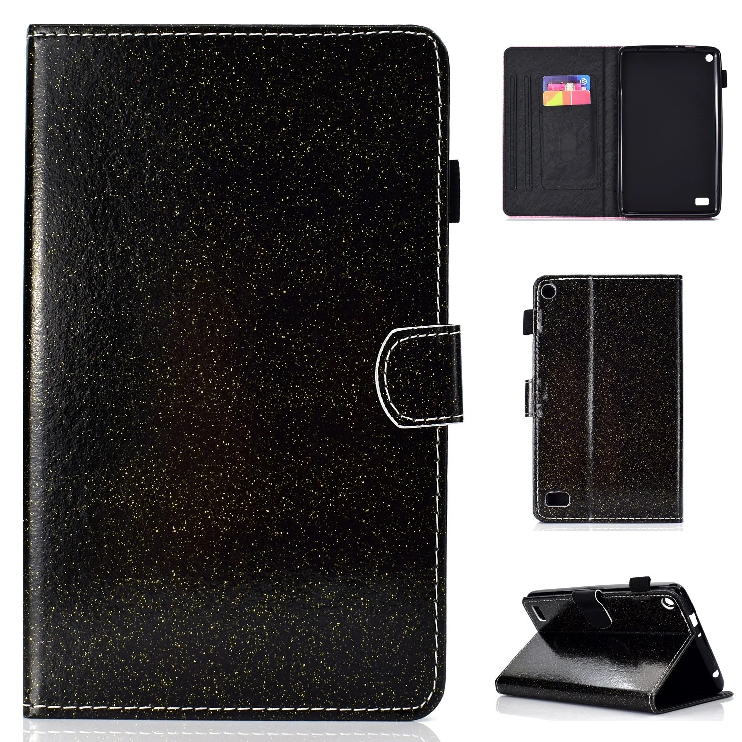 Fire 7 2015 Case (5th Generation ONLY), Allytech Glitter Leather Slim