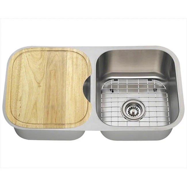 MR Direct 502A Double Bowl Stainless Steel Kitchen Sink, Cutting Board
