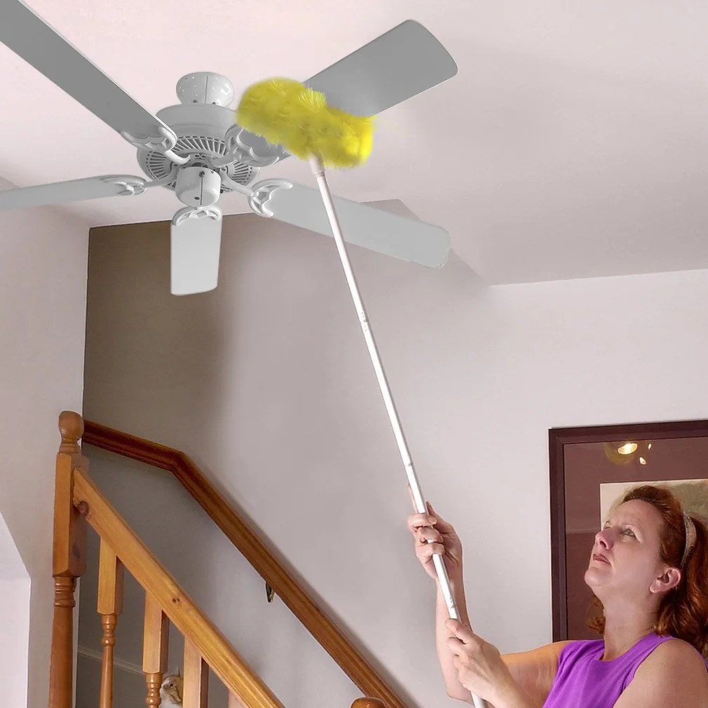 Evelots Ceiling Fan Duster Both Sides, Static Microfiber Brush, Up to 9 Ft. Reach