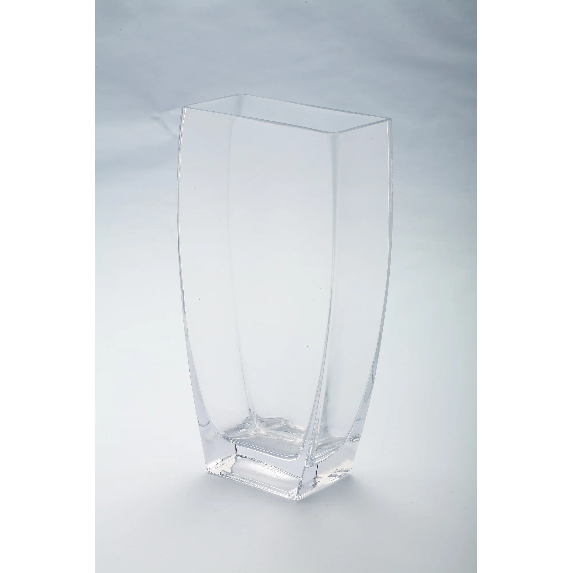 12" Tapered Rectangle Tabletop Glass Vase