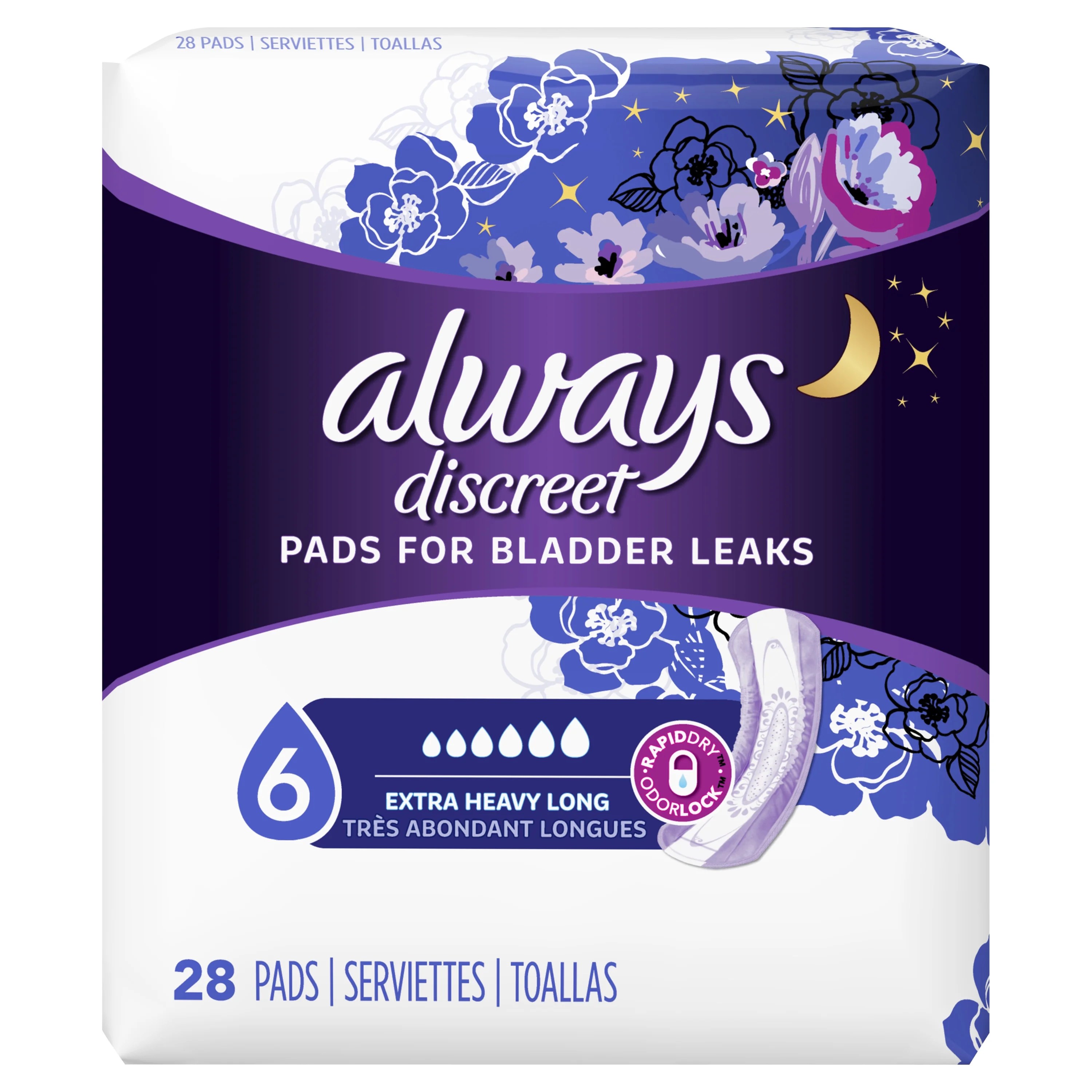 Always Discreet Incontinence and Postpartum Incontinence Pads for Women