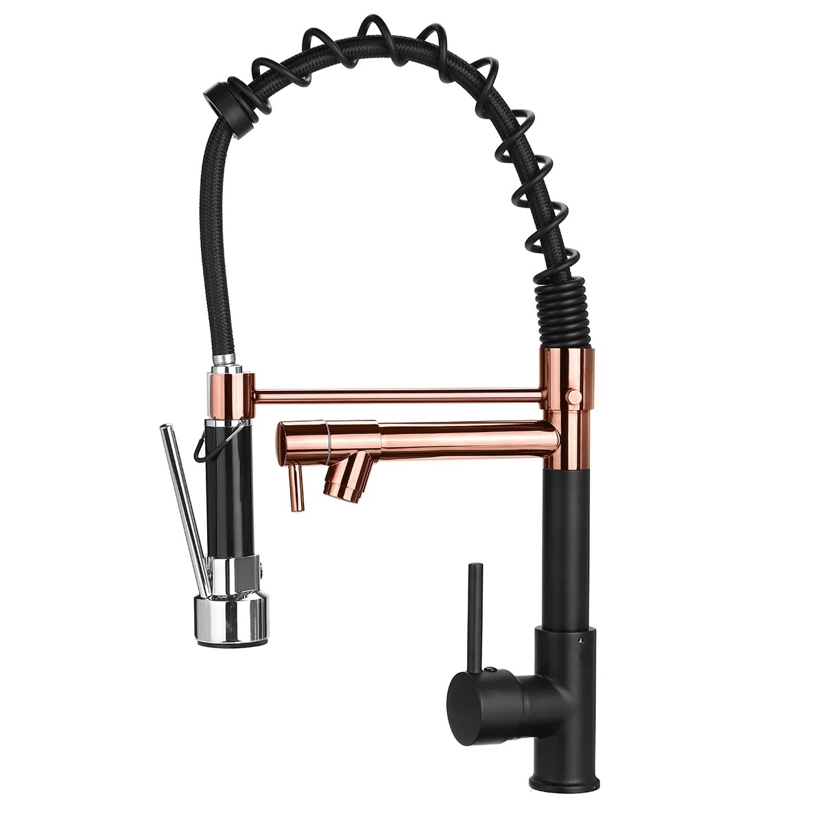 Kitchen Faucets with Pull Down Sprayer Solid Brass Matte Black