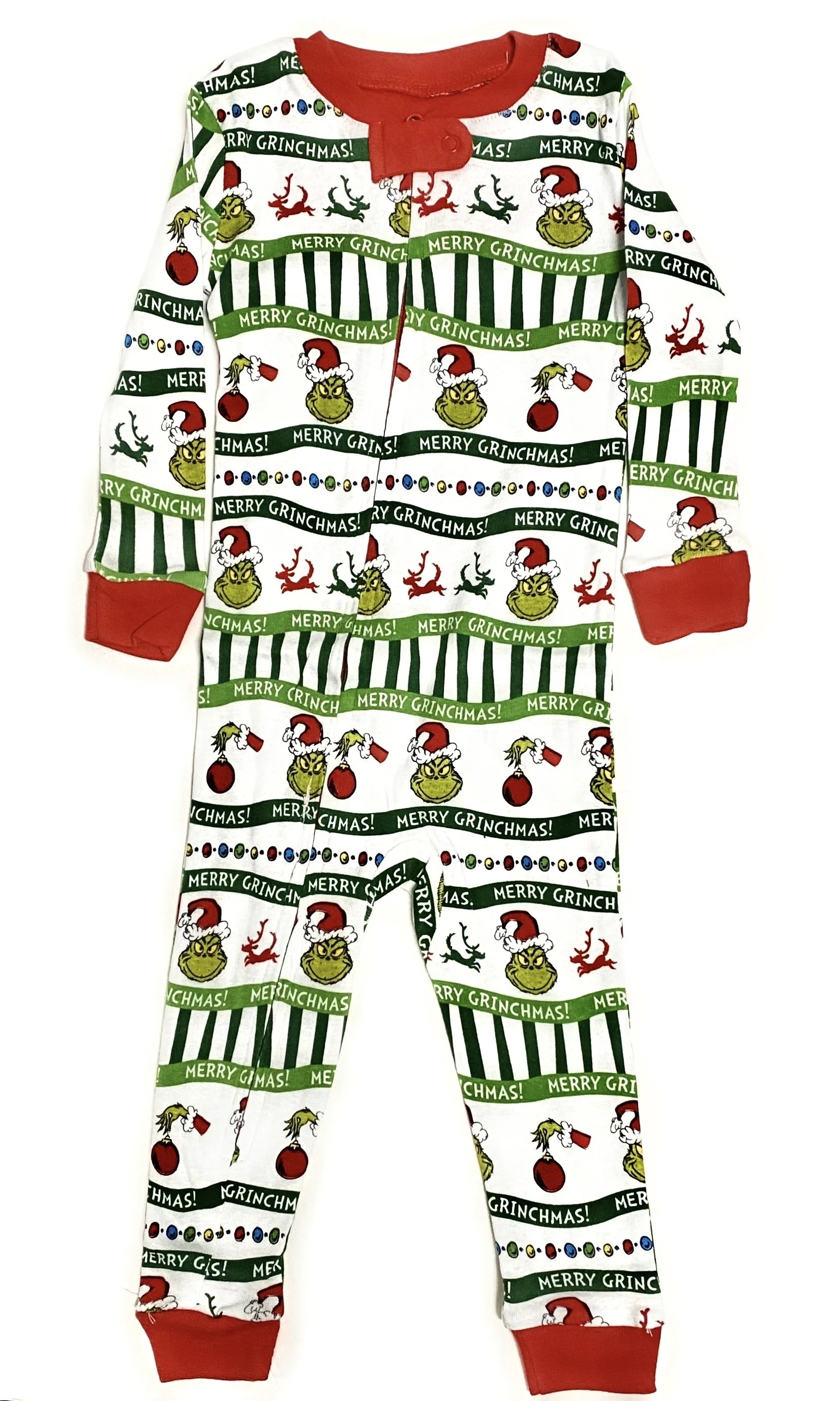 Dr. Seuss Dr. Seuss The Grinch Baby Unisex Onesie Pajama Sleepwear
