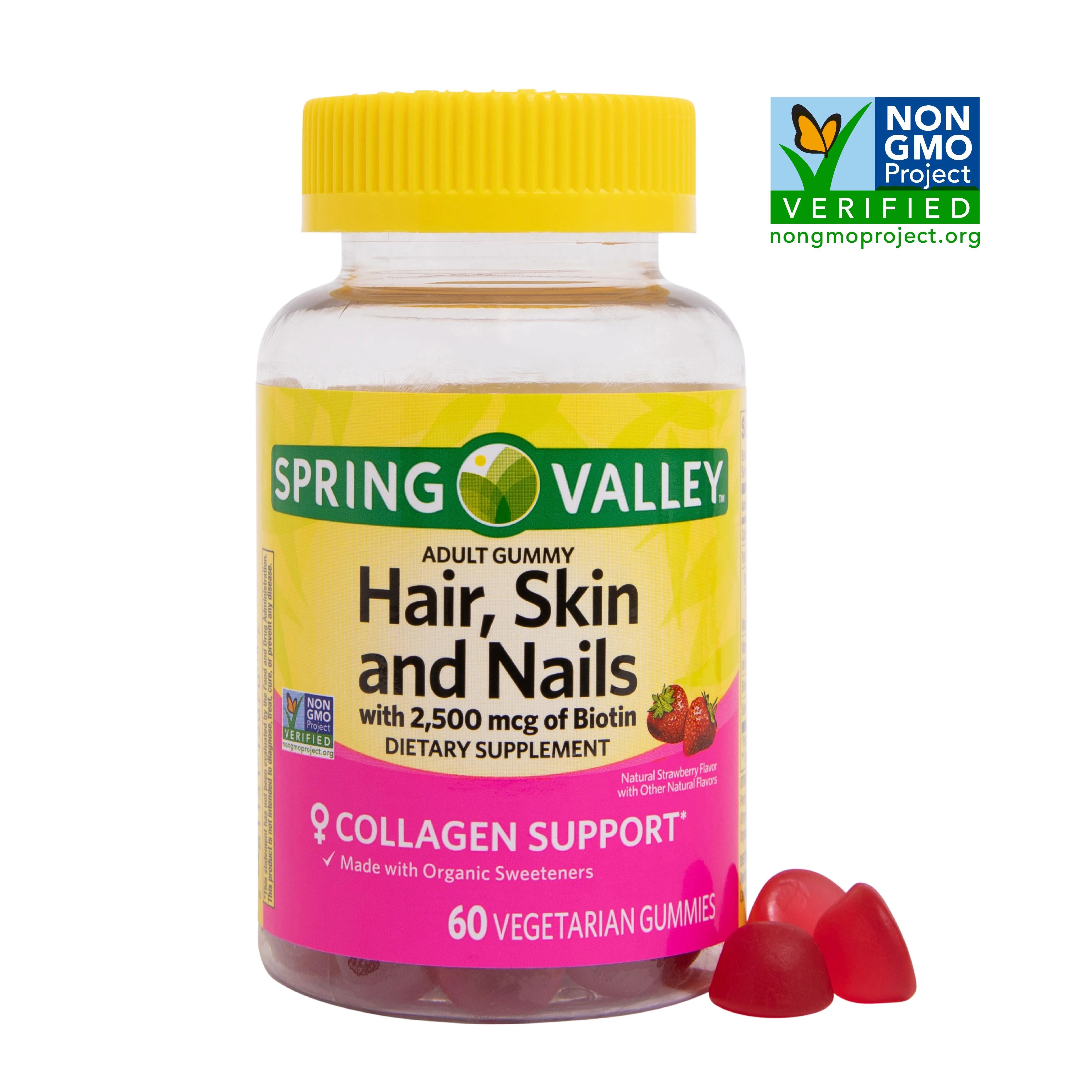 Nature's Way, Alive! Hair, Skin Nails With Collagen Biotin, Strawberry