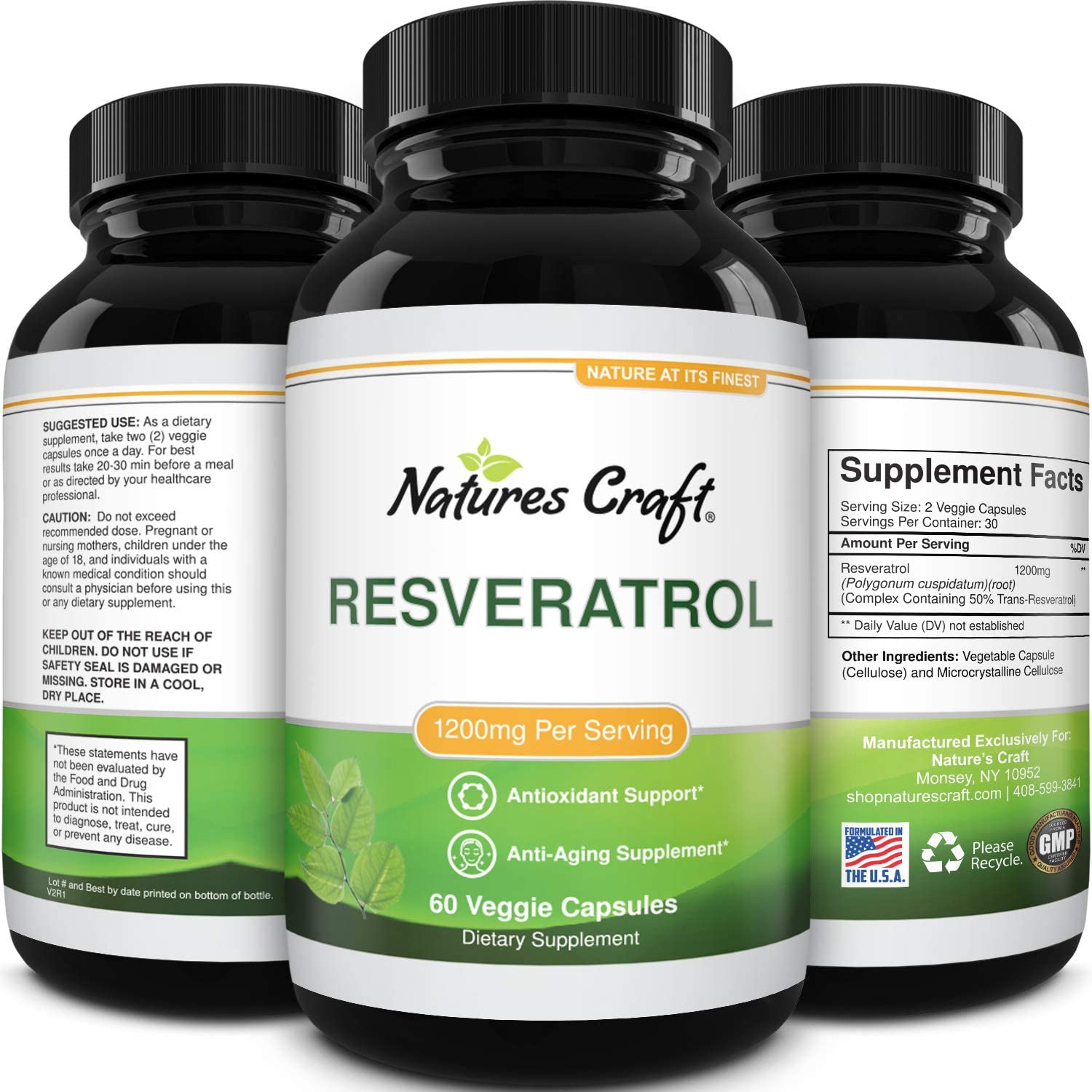 Anti Aging Trans Resveratrol Supplement Natural Weight Loss and Joint