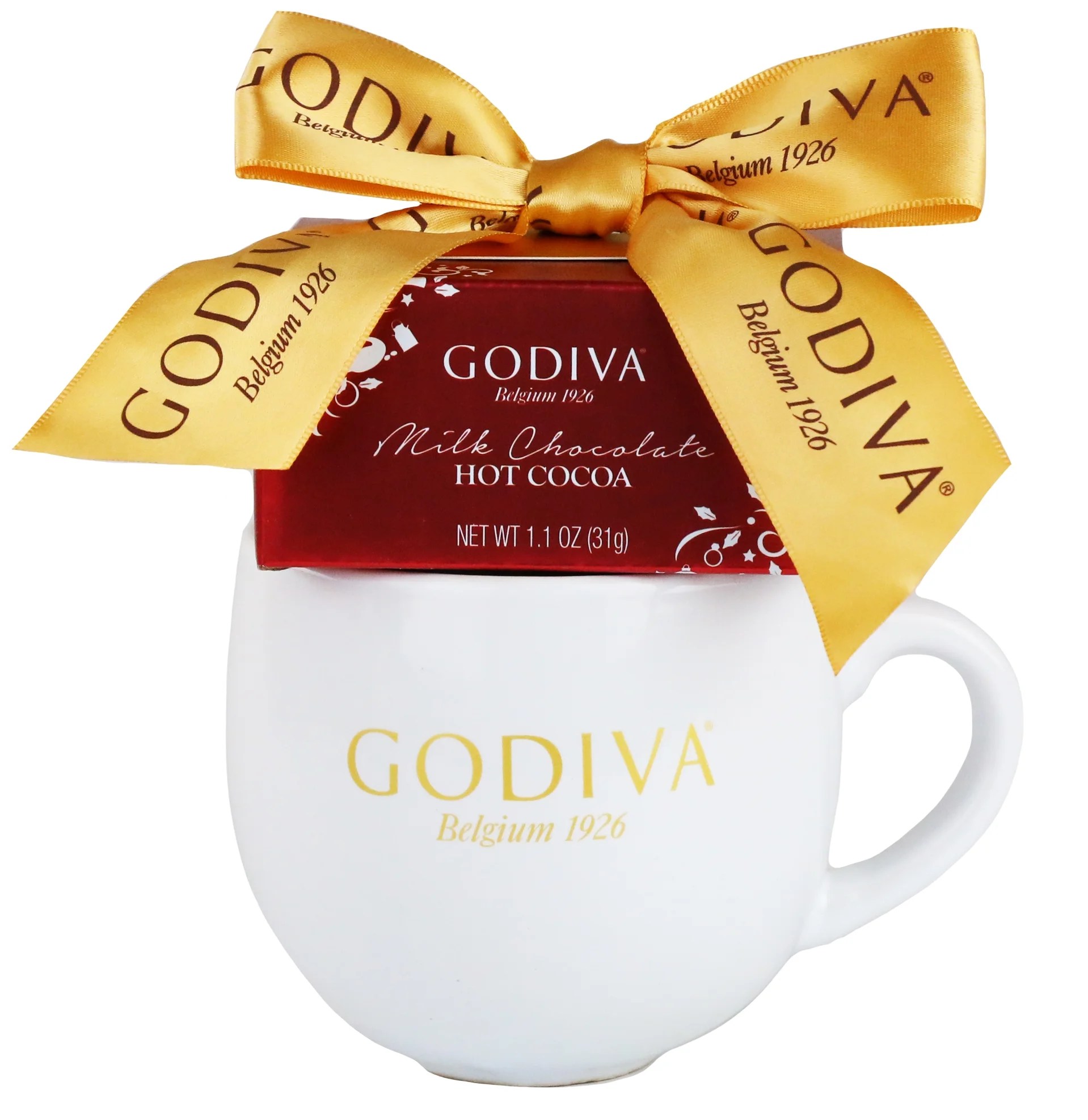 Godiva Hot Cocoa and Mug Gift (Color Will Vary) Two Counts Per Pack