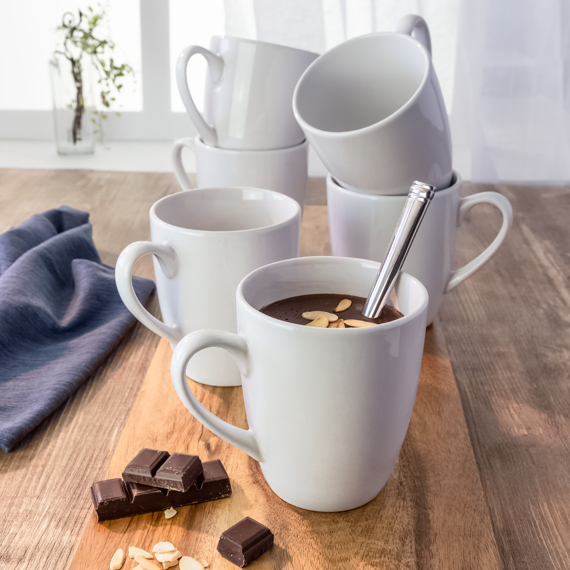 Better Homes & Gardens Collins Porcelain Modern Mugs, set of 6