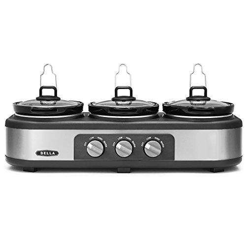 BELLA Triple Slow Cooker Crock Pot Buffet Server 3x1.5 QT Manual