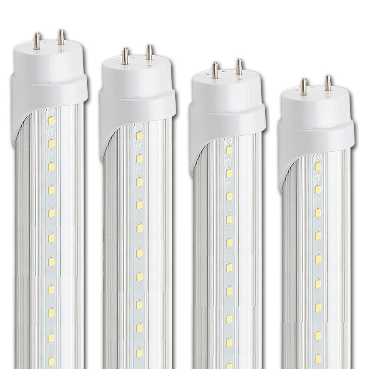 10 Pack 18W T8 LED Tube Light Fixture 4ft Fluorescent Bulb Clear Lens