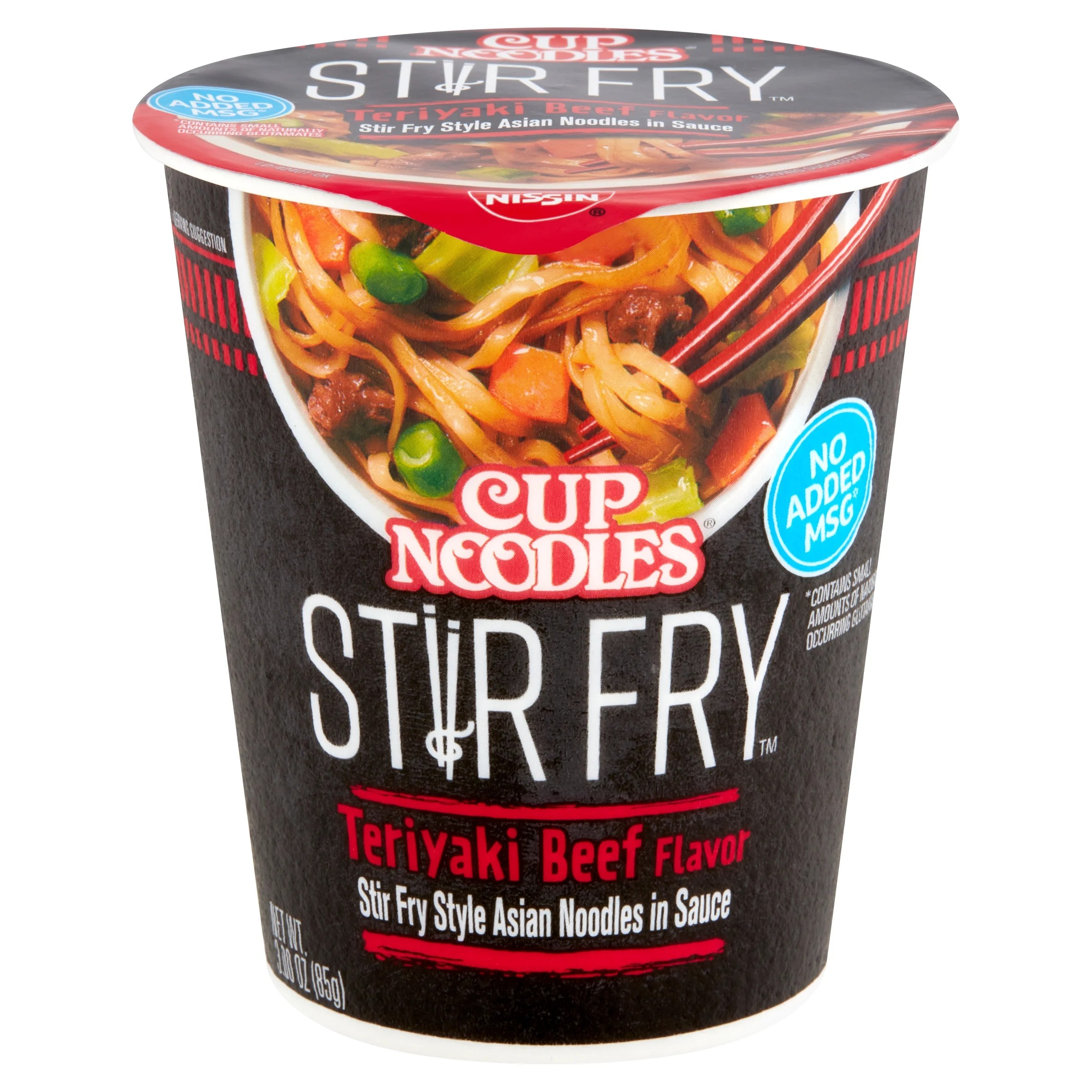 Nissin Cup Noodles Stir Fry Teriyaki Beef Flavor Noodles, 3.00 oz (6