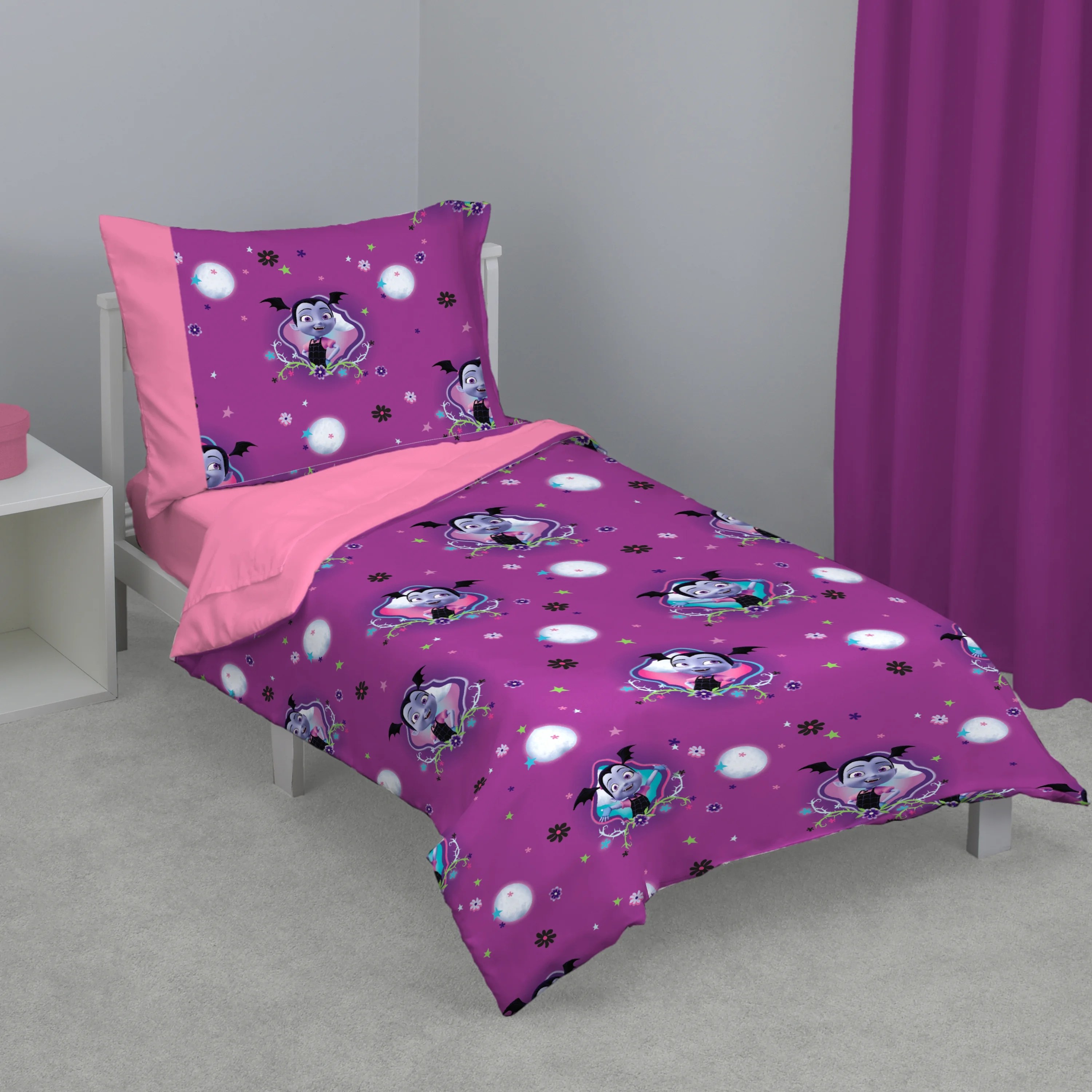 Disney Vampirina 4 Piece Bedding Sets, Toddler Bed with Quilted