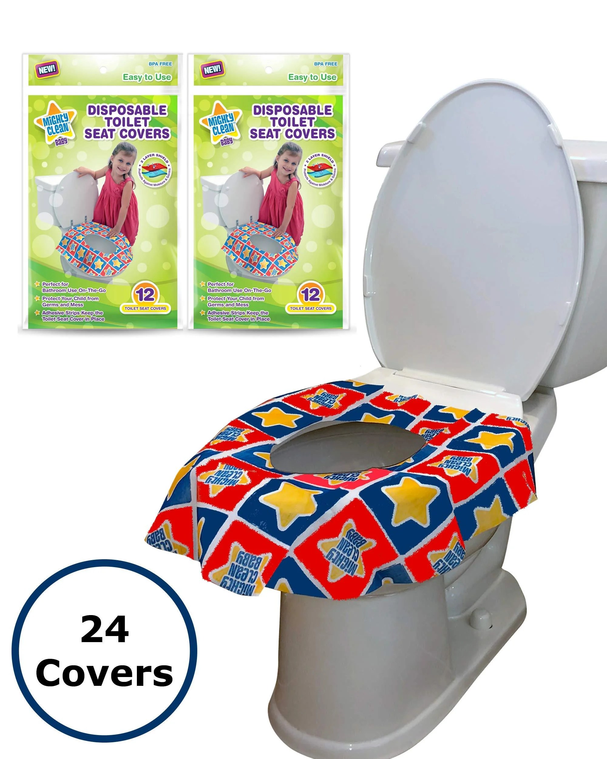 24 Large Disposable Toilet Seat Covers Portable Potty Seat Covers for