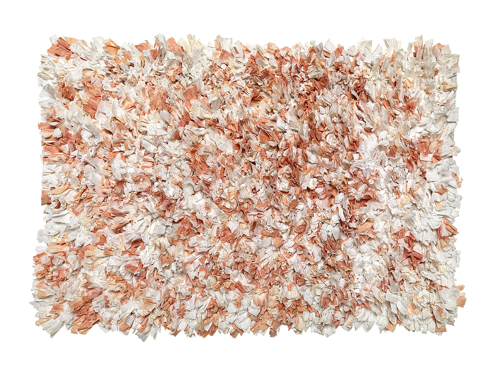 Tie Dye Paper Shag Cotton / Poly Blend Bath Mat, Coral