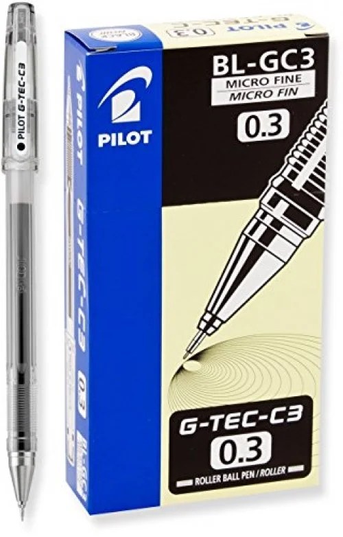 Pilot GTecC Gel Rolling Ball Pens, Micro Fine Point, Black Ink, Dozen