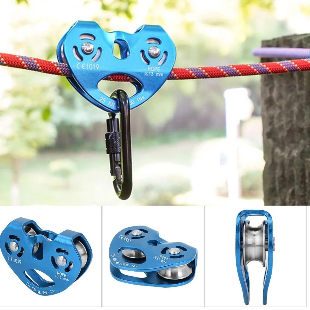 Tebru 25KN Aluminium Alloy Heavy Duty Single Swivel Rope Pulley Block