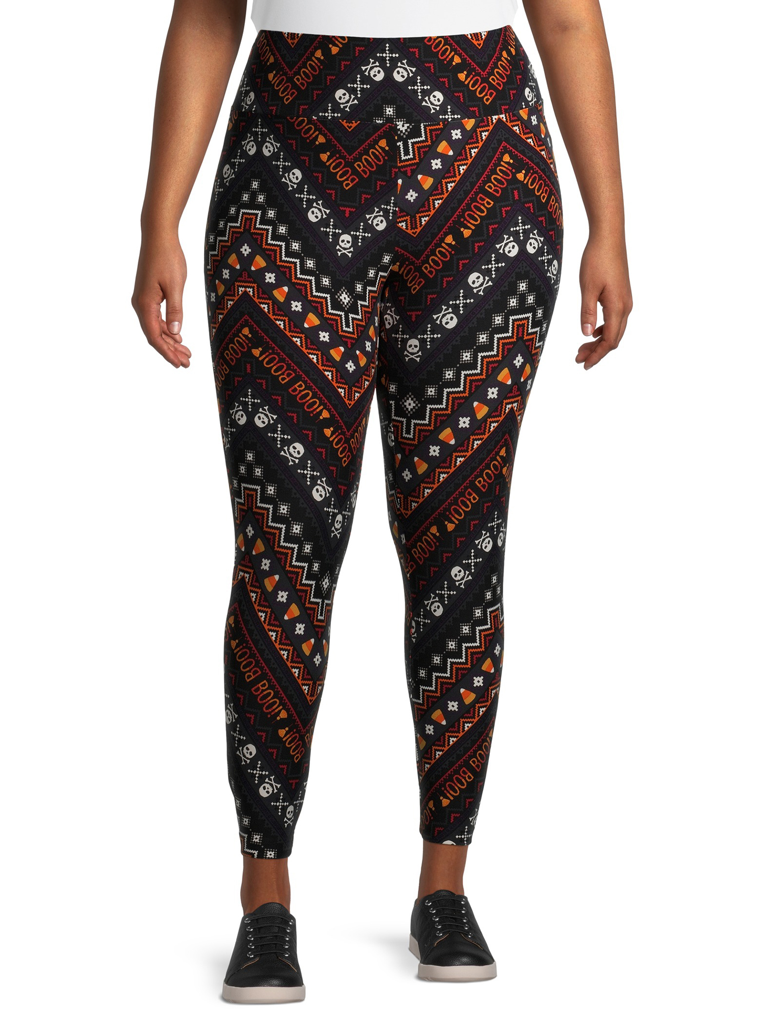 Terra & Sky Terra & Sky Women's Plus Size Halloween Printed Leggings
