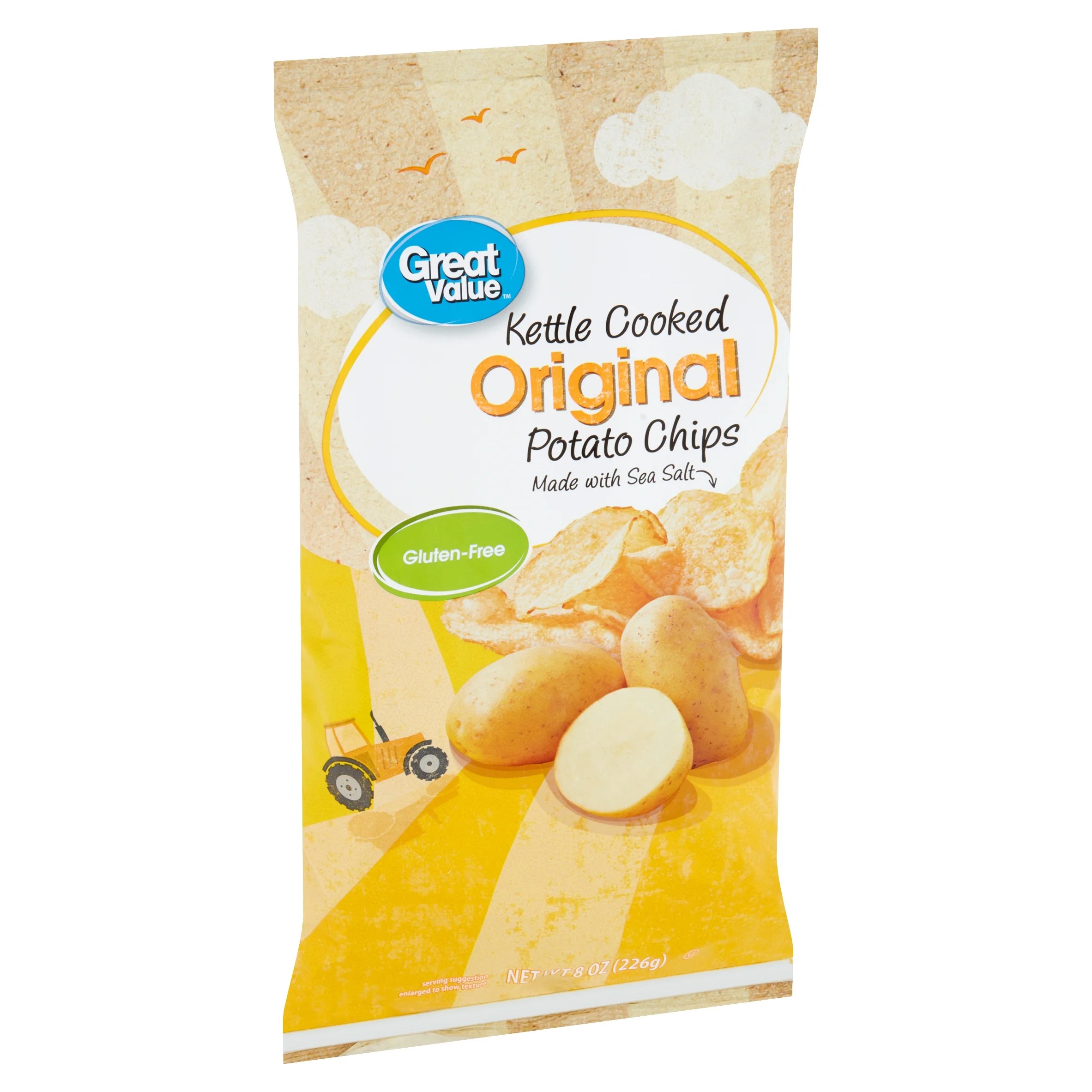 Great Value Kettle Cooked Original Potato Chips, 8 oz