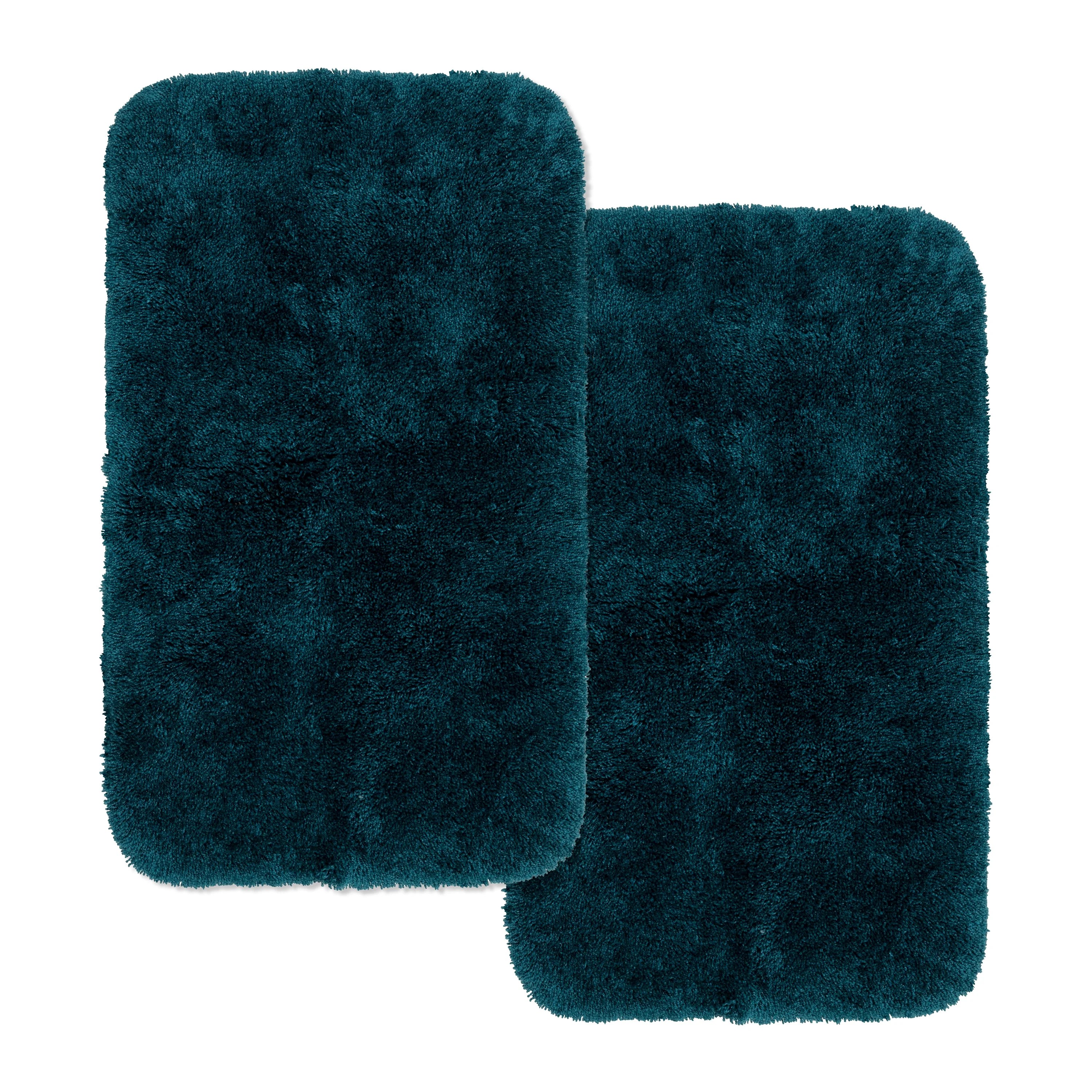 Mainstays Performance 2 Piece Bath Rug Set, Cool Water, 19.5" x 34
