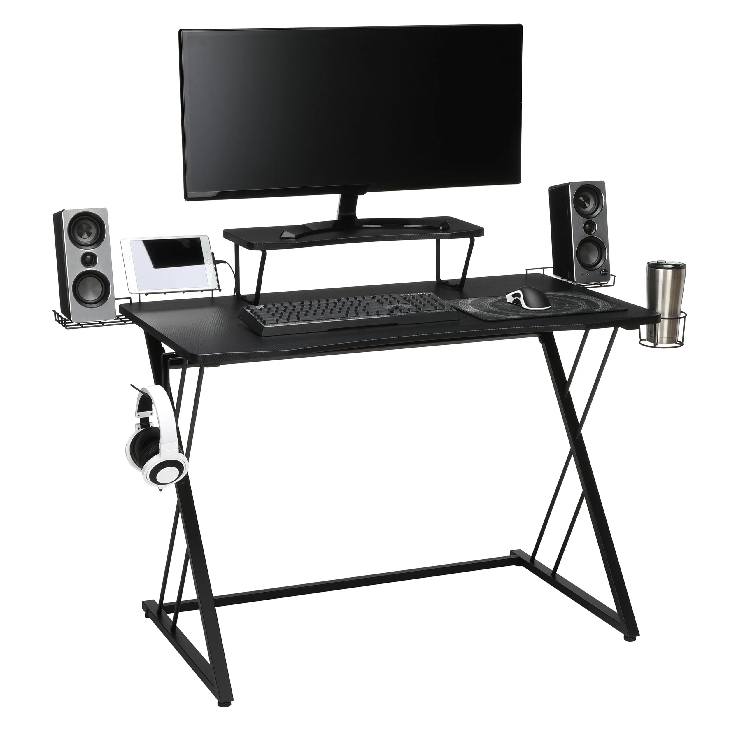 OFM Essentials Collection 55" Gaming Computer Desk, 35" Monitor Shelf OFM Essentials Collection 55" Gaming Computer Desk, 35" Monitor Shelf