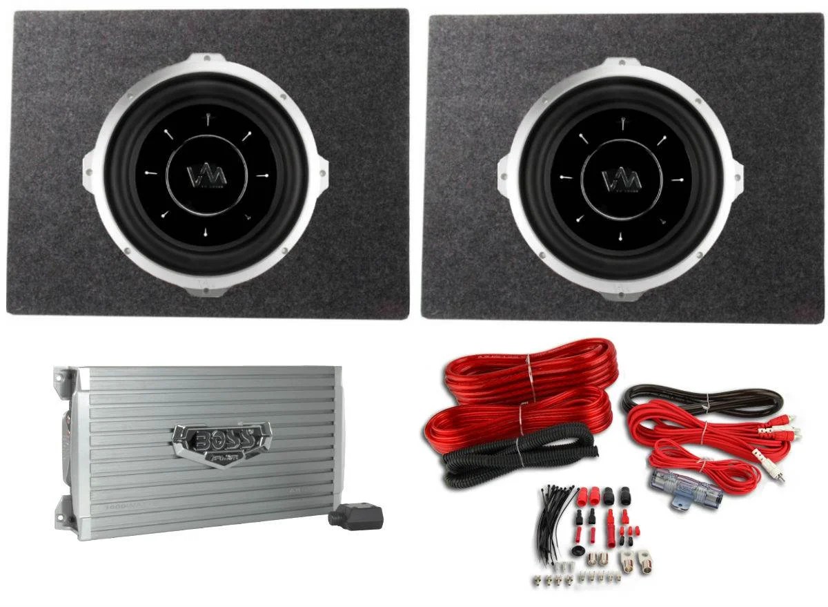2) VM Audio 10" 1600W Subwoofers+1600W Amplifier +Amp Kit +Single 10
