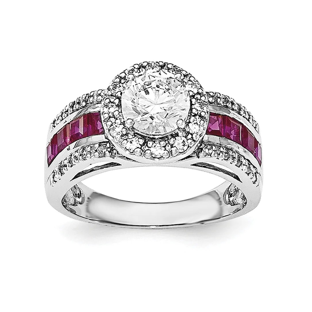 IceCarats 925 Sterling Silver Cubic Zirconia Cz Lab Created Red Ruby
