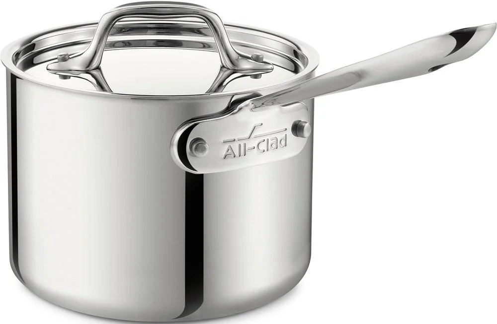 AllClad 6404 SS Copper Core 5Ply Bonded Dishwasher Safe Saute Pan Cookware, 4Quart Silver