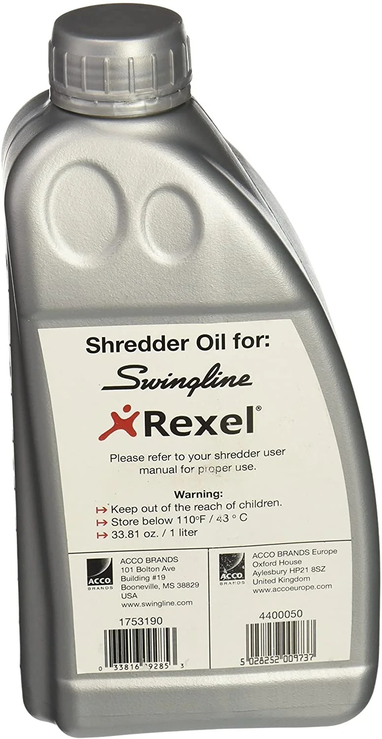 Swingline Shredder Oil, for SelfOil TAA Compliant Shredders, 1 Liter