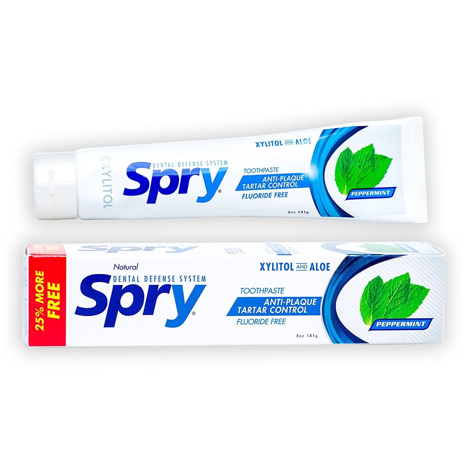Spry Toothpaste (With Fluoride) Natural Peppermint, AntiCavity, 5 oz