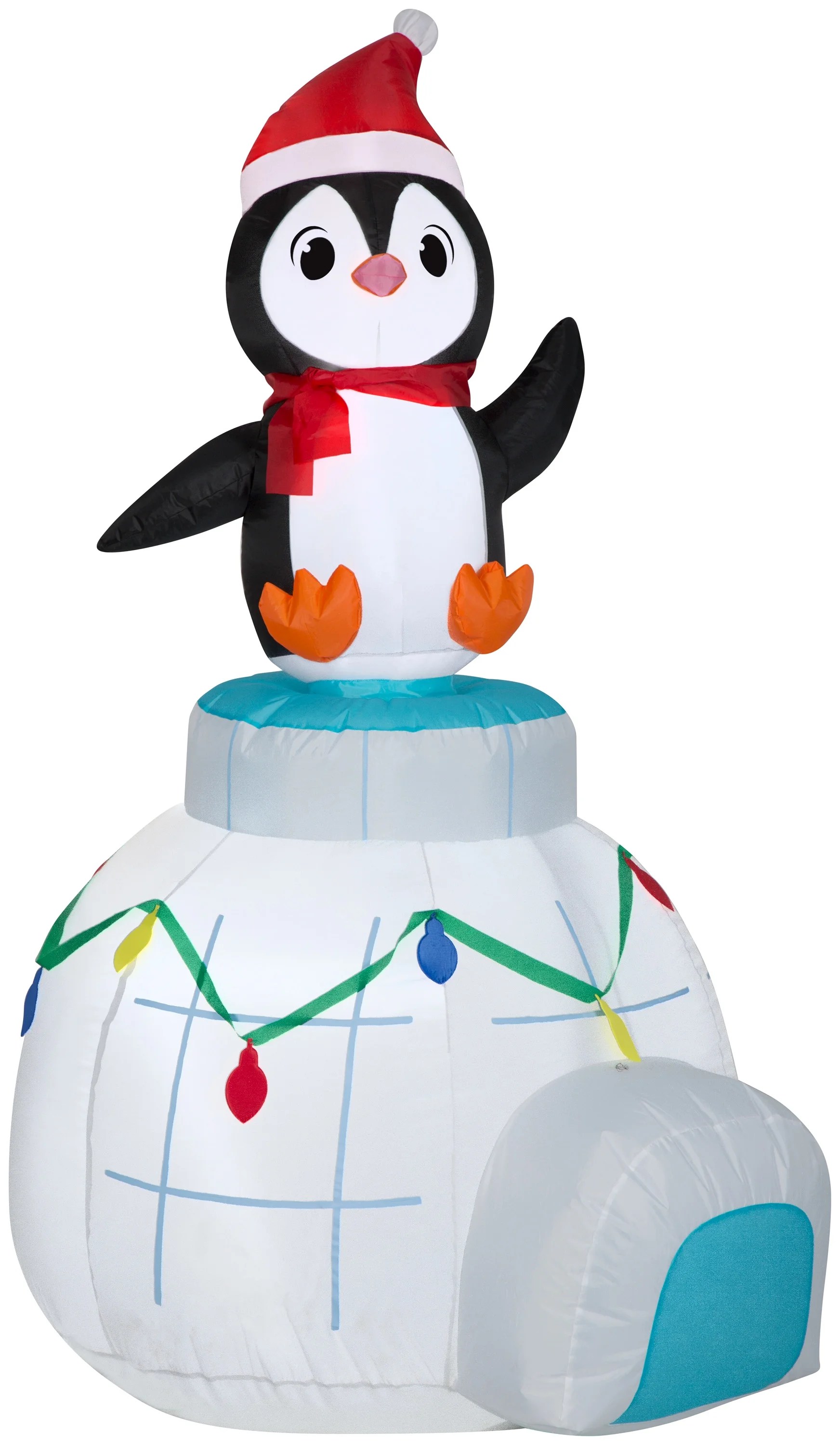 Holiday Time 5.5ft Animated Spinning Penguin on Igloo Scene