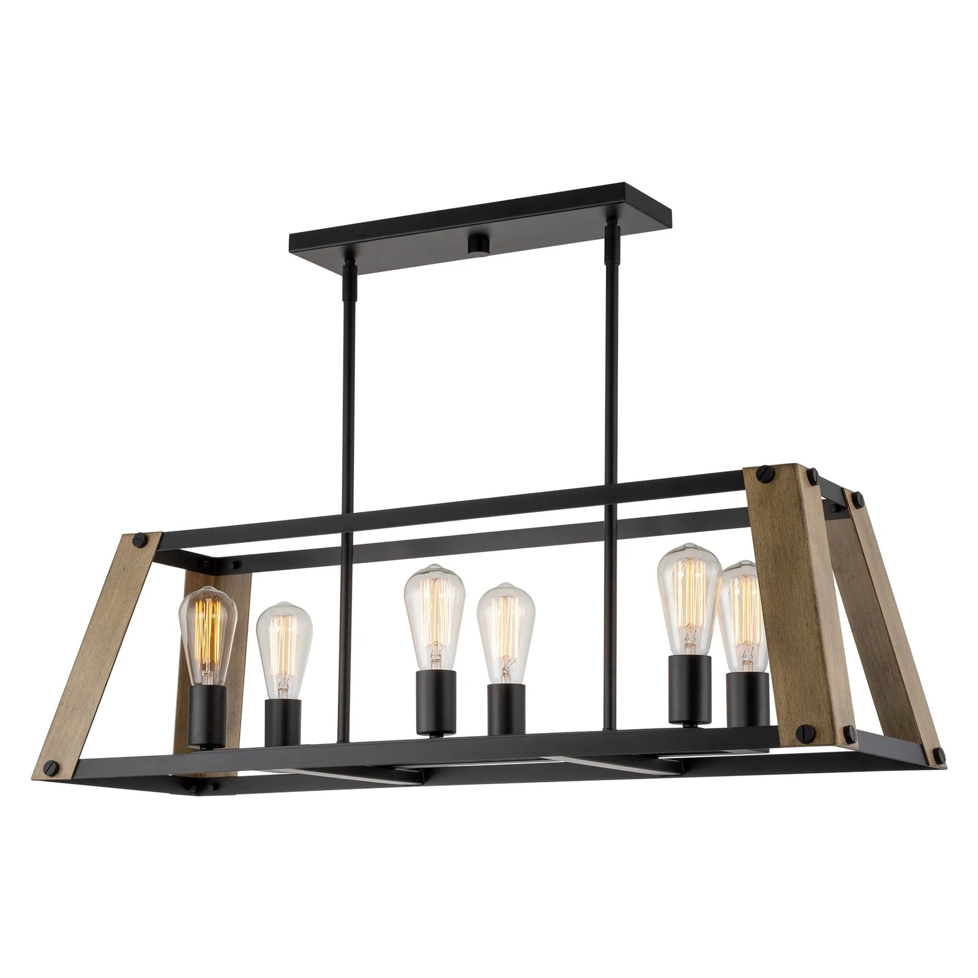 Kira Home Parker 34" 6Light Farmhouse Kitchen Island Light + Tapered