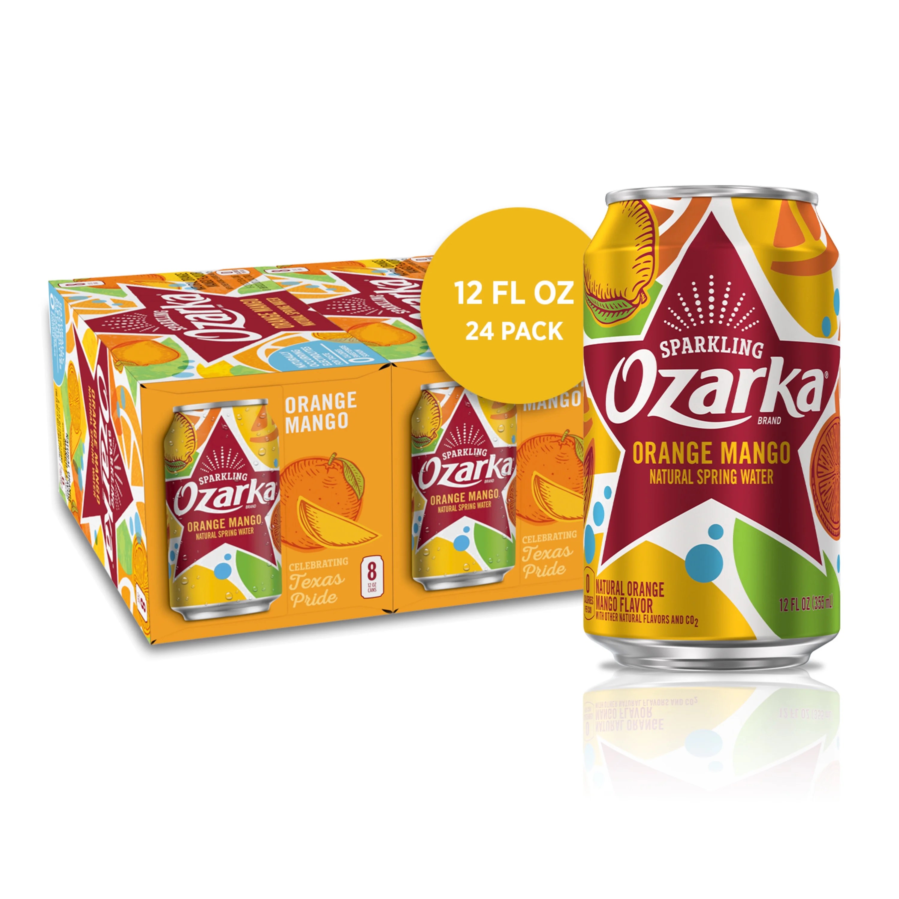 Ozarka Sparkling Water, Orange Mango, 12 oz. Can (24 Count) Walmart
