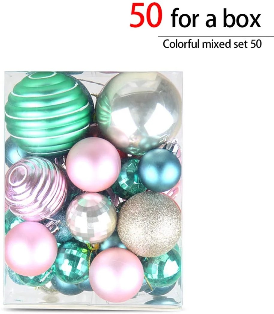 Bulk Christmas Decorations 50ct Color Mixed Christmas Balls Ornaments Shatterproof Xmas Tree