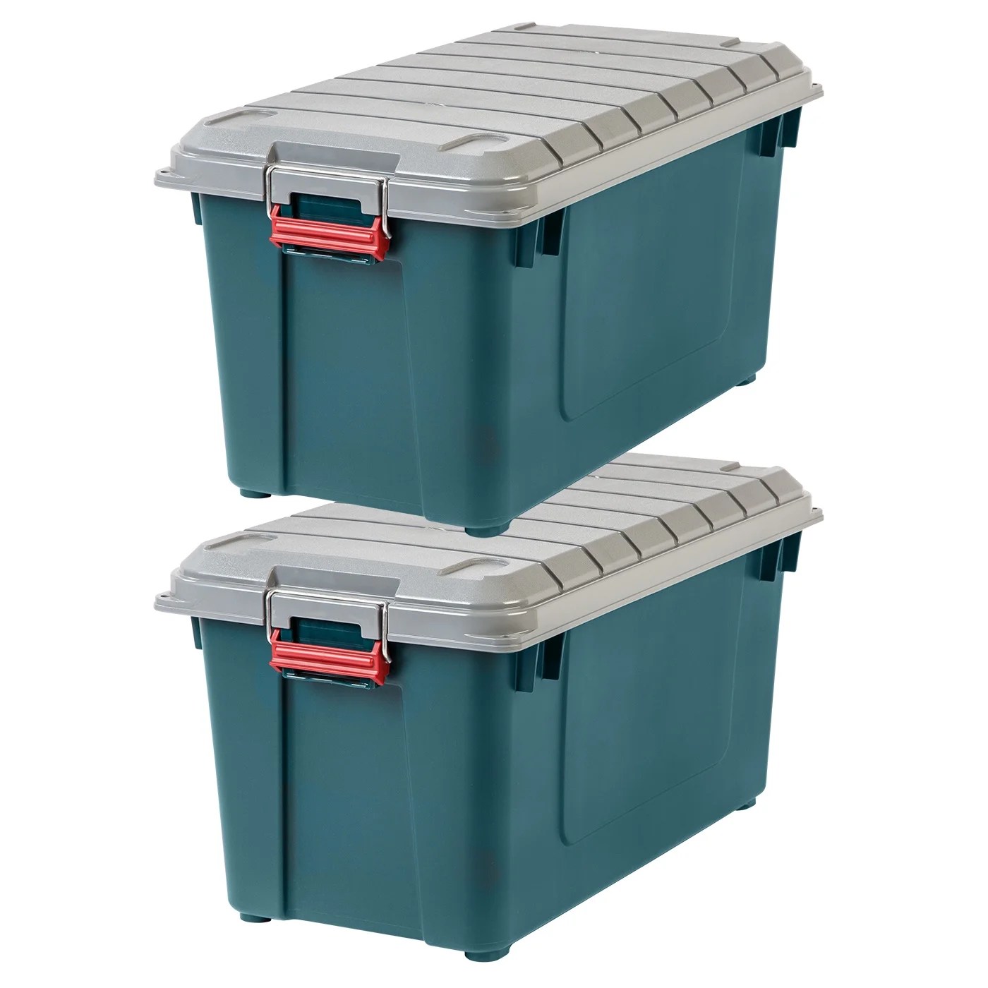 IRIS USA 21 Gal Weathertight Gasket Storage Box, Green, 2 Pack