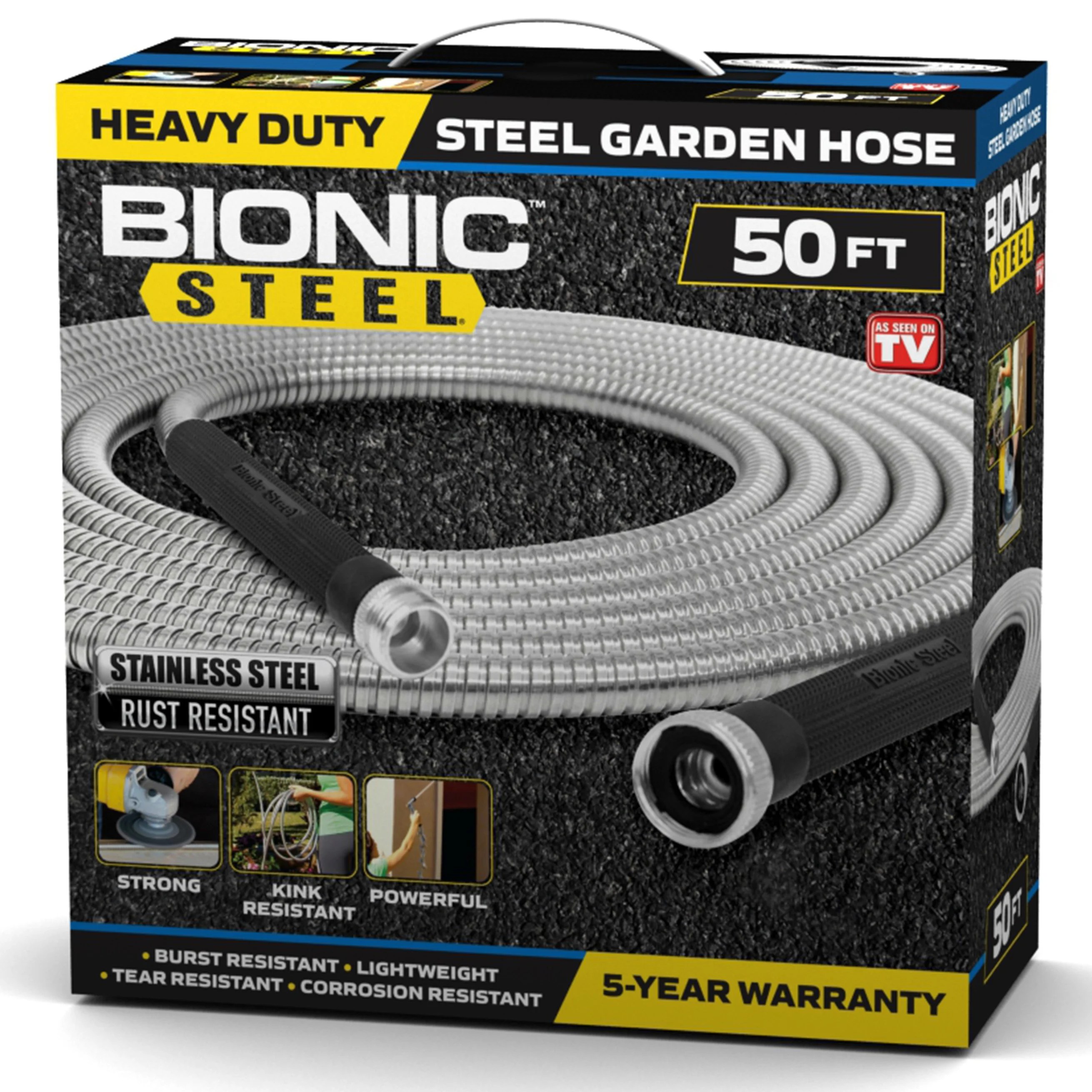 Bionic Steel Garden Hose, 304 Stainless Steel Metal Water Hose