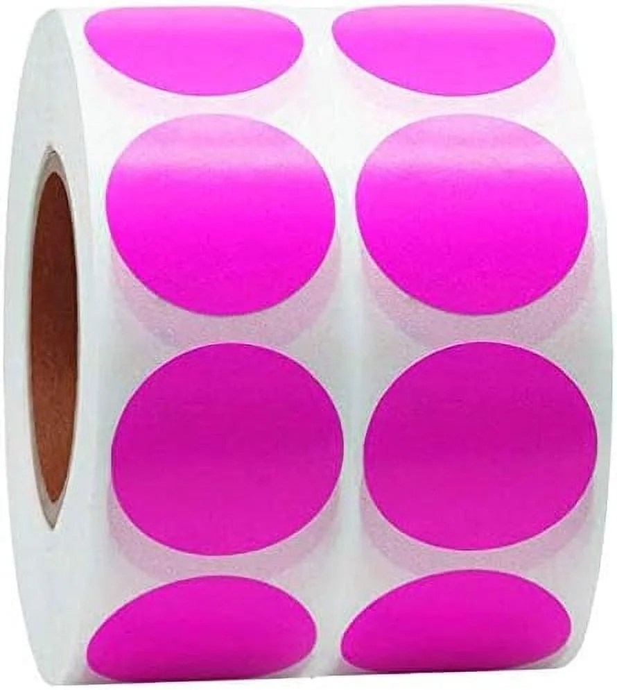 1" Pink Round Color Coding Inventory Labeling Dot Labels,Dot Stickers