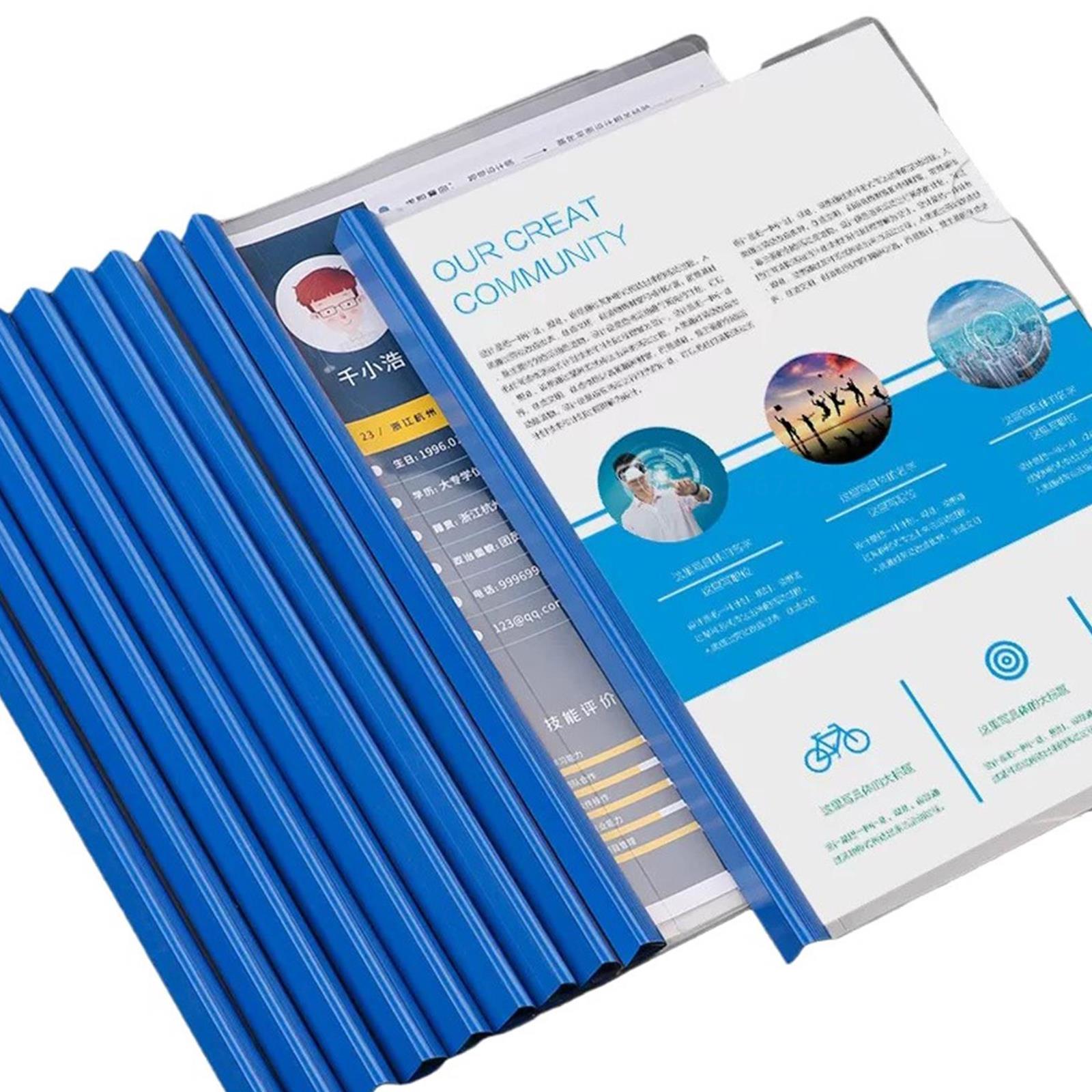 10 Pcs A4 Clear Report Cover with Clip Sliding Bar Report Report Covers