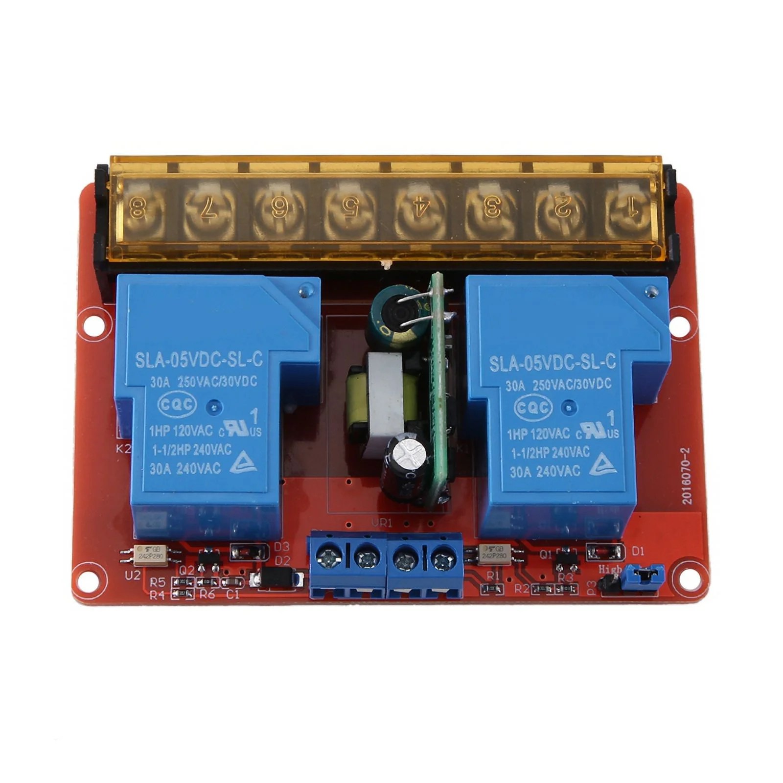 2 Channel Relay Module 30A HighLow Level Trigger Control Relay Module