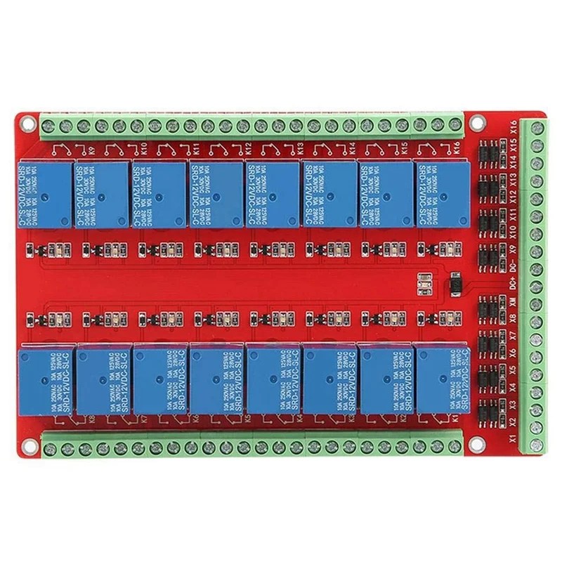 24V Isolated 16Channel Relay Control Module High/Low Level Trigger 16
