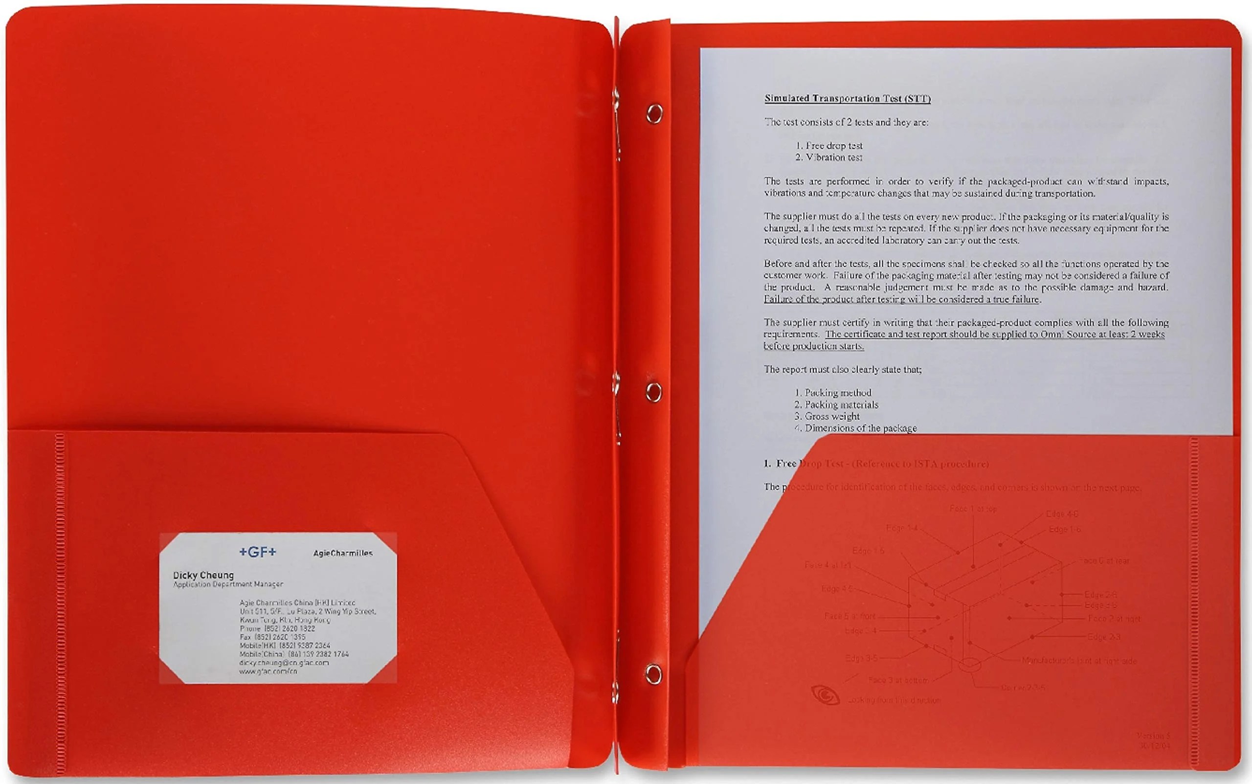 3Pronged Poly Folder with 2 Pockets, for Letter Sized Papers (8.5" x