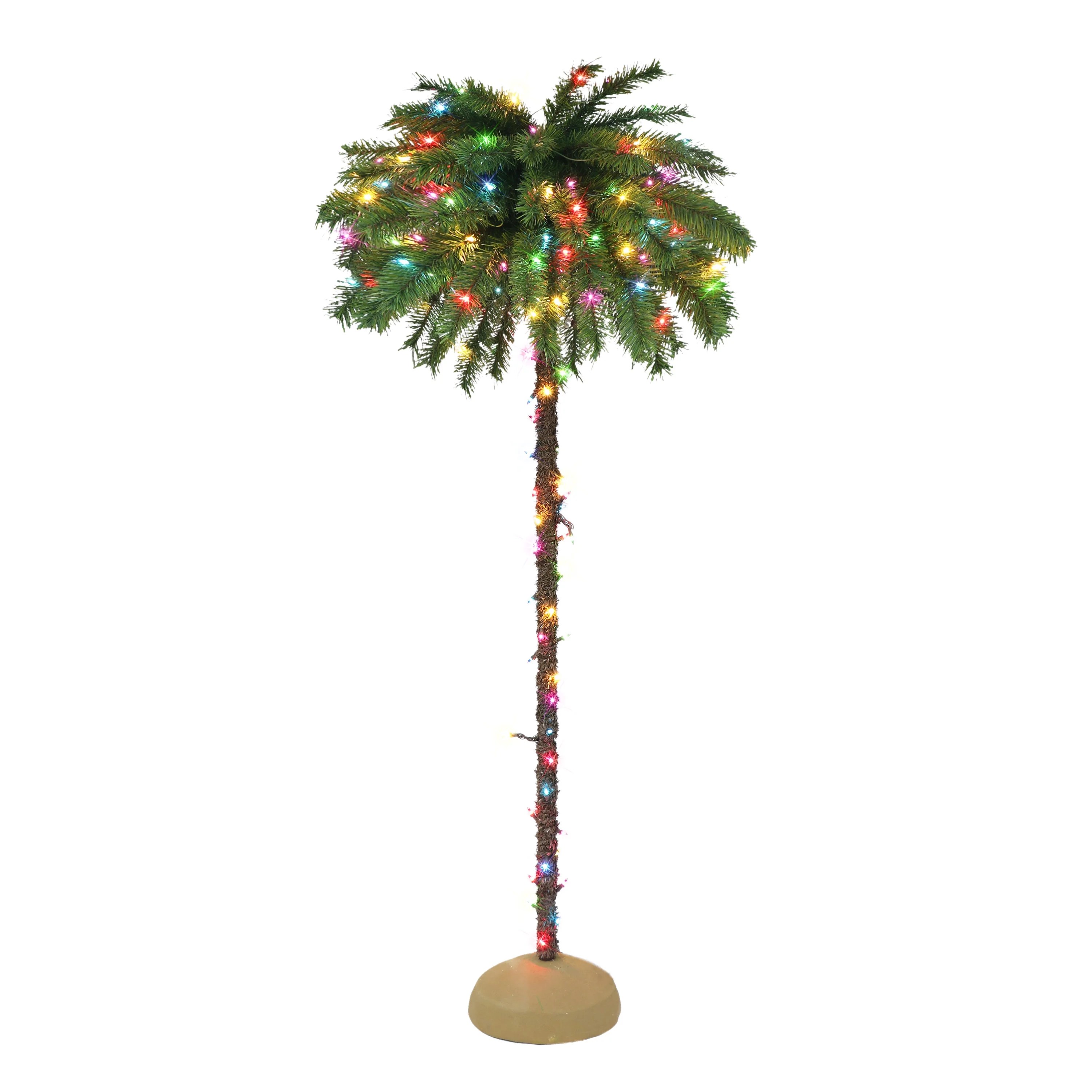 6 ft Prelit Palm Tree With 70 Tips 150 UL Multi color Incandescent