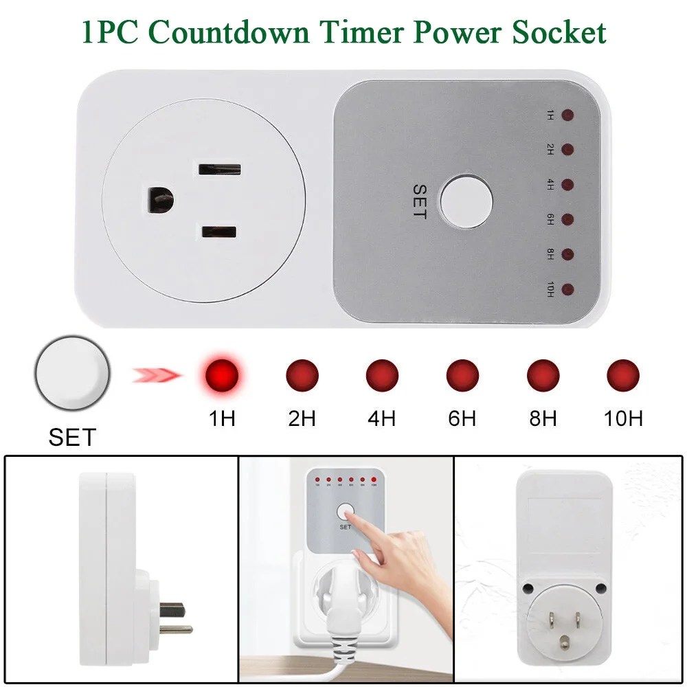 ALLTIMES Countdown Timer Power Socket, Auto Shut off Outlet Plugin