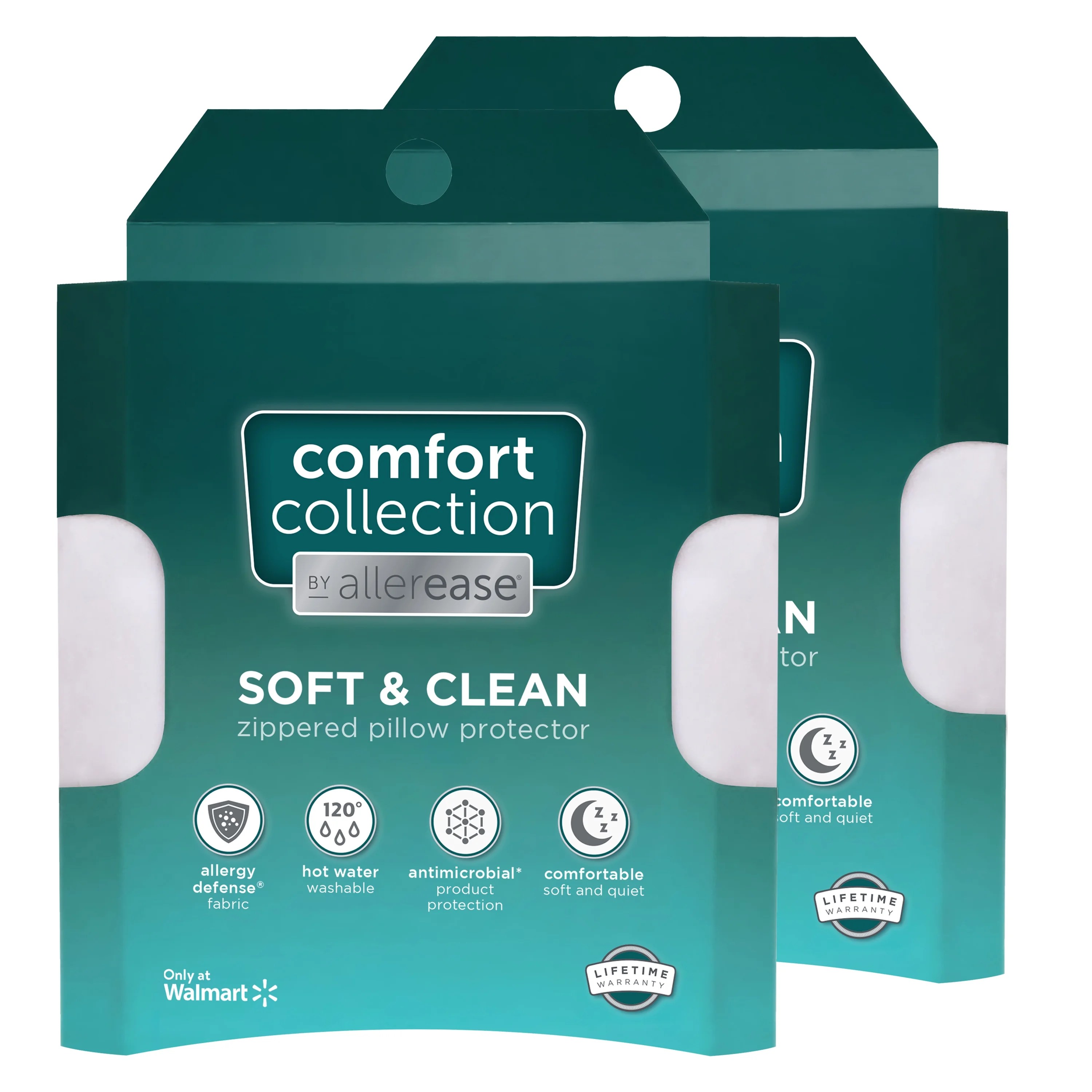 Allerease Comfort Collection Soft & Clean Zippered Pillow Protector