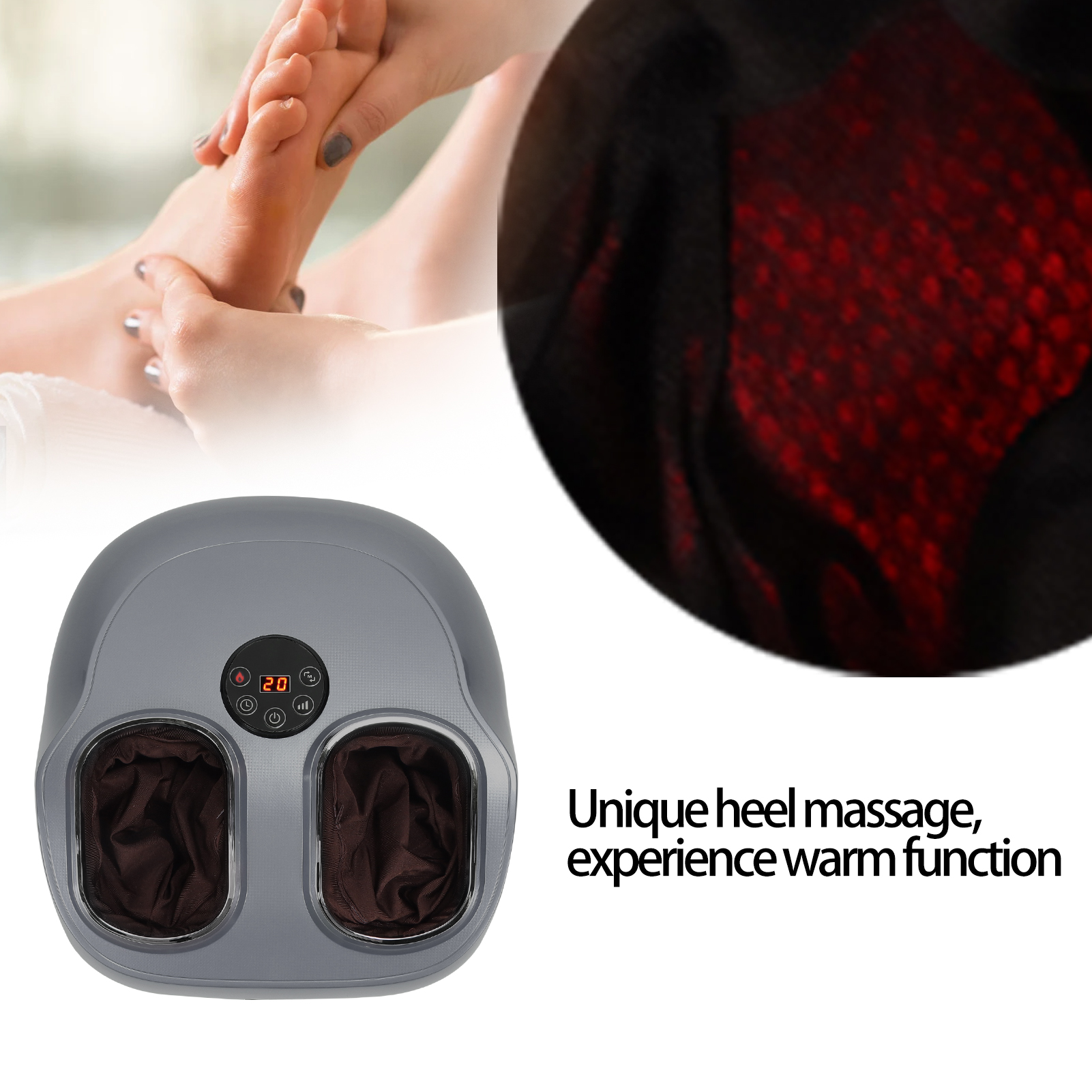 Buumin Foot Massager with Heating Function and Remote Control