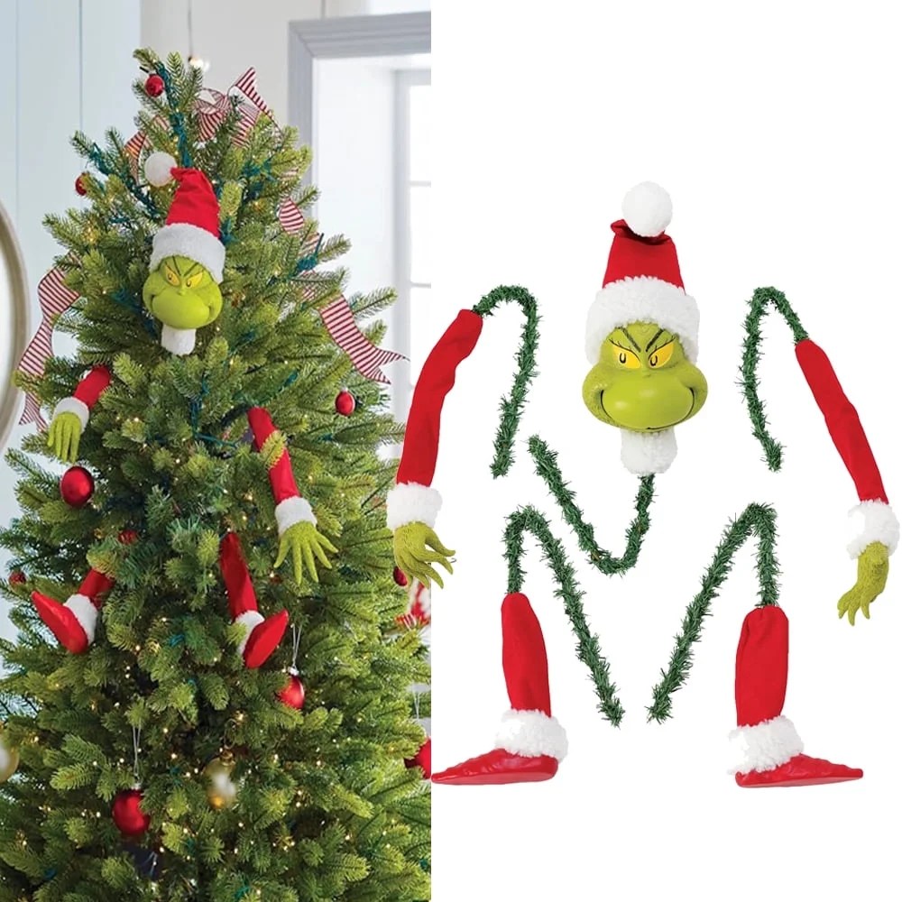 Cyinyin The Grinch Decorate in a Tree Topper Set,Grinch Christmas Tree