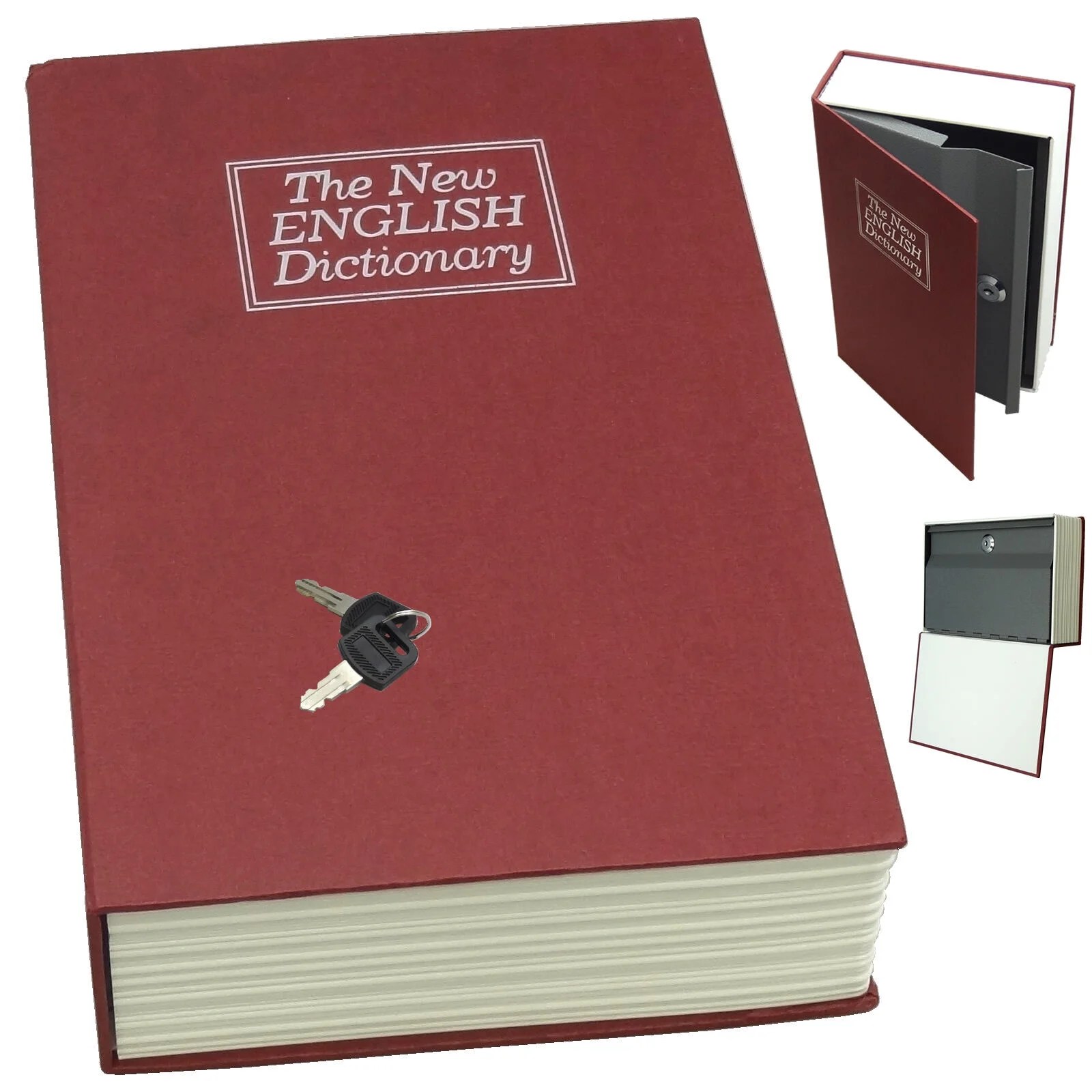 Dictionary Secret Book Hidden Safe With Key Lock Book Safe In Red