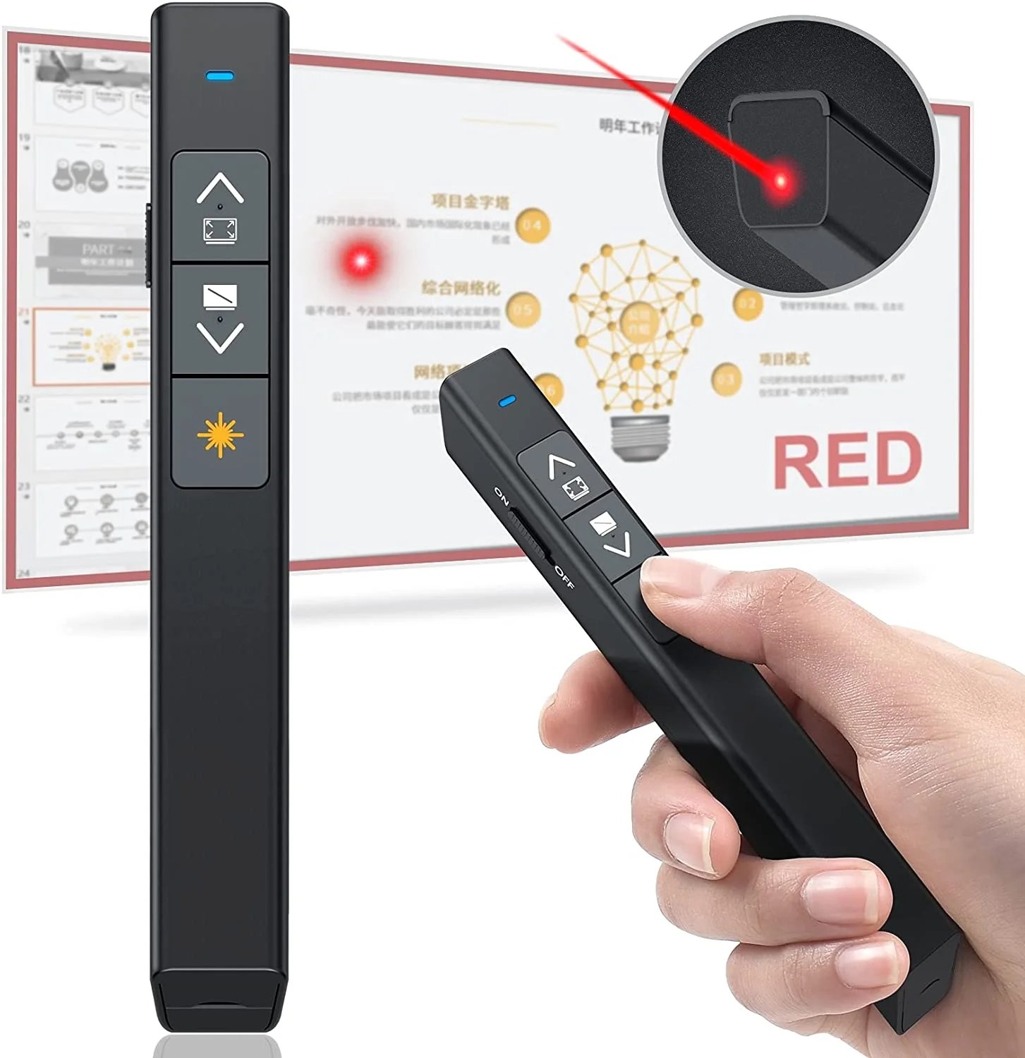 Dinofire Presentation Clicker Laser Pointer For Cats And Dogs, 100Ft