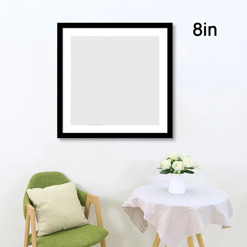 Framing 8*8 inches Black Square Thin Photo Frame in Solid Wood with