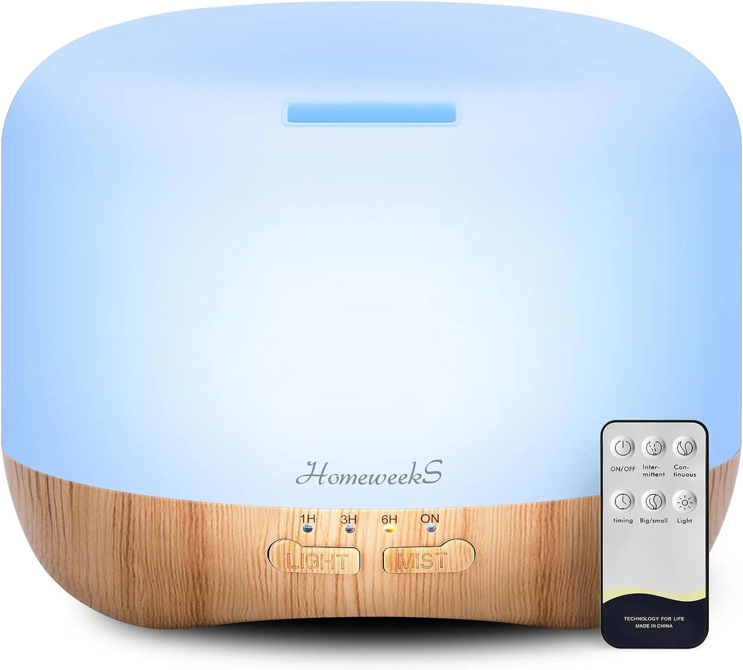 Homeweeks 300ml Essential Oil Diffuser, Quiet Aromatherapy Mist